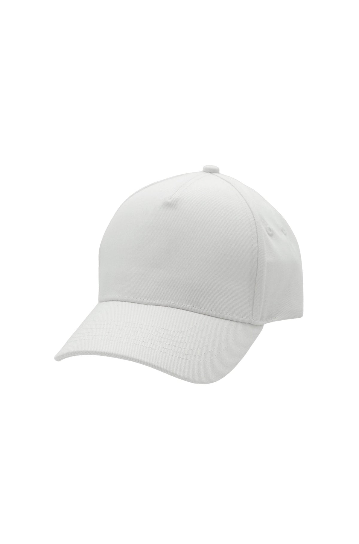 Uneek Heavyweight 5 Panel Cap in White, front view