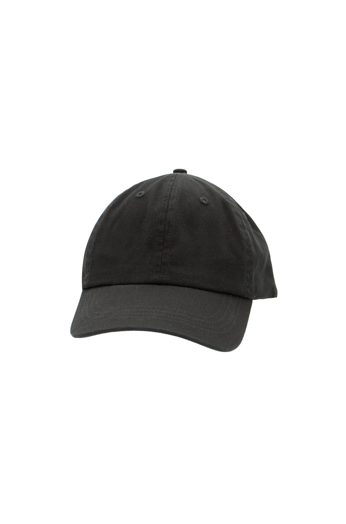Uneek 6 Panel Low Profile Dad Cap in Black, front view