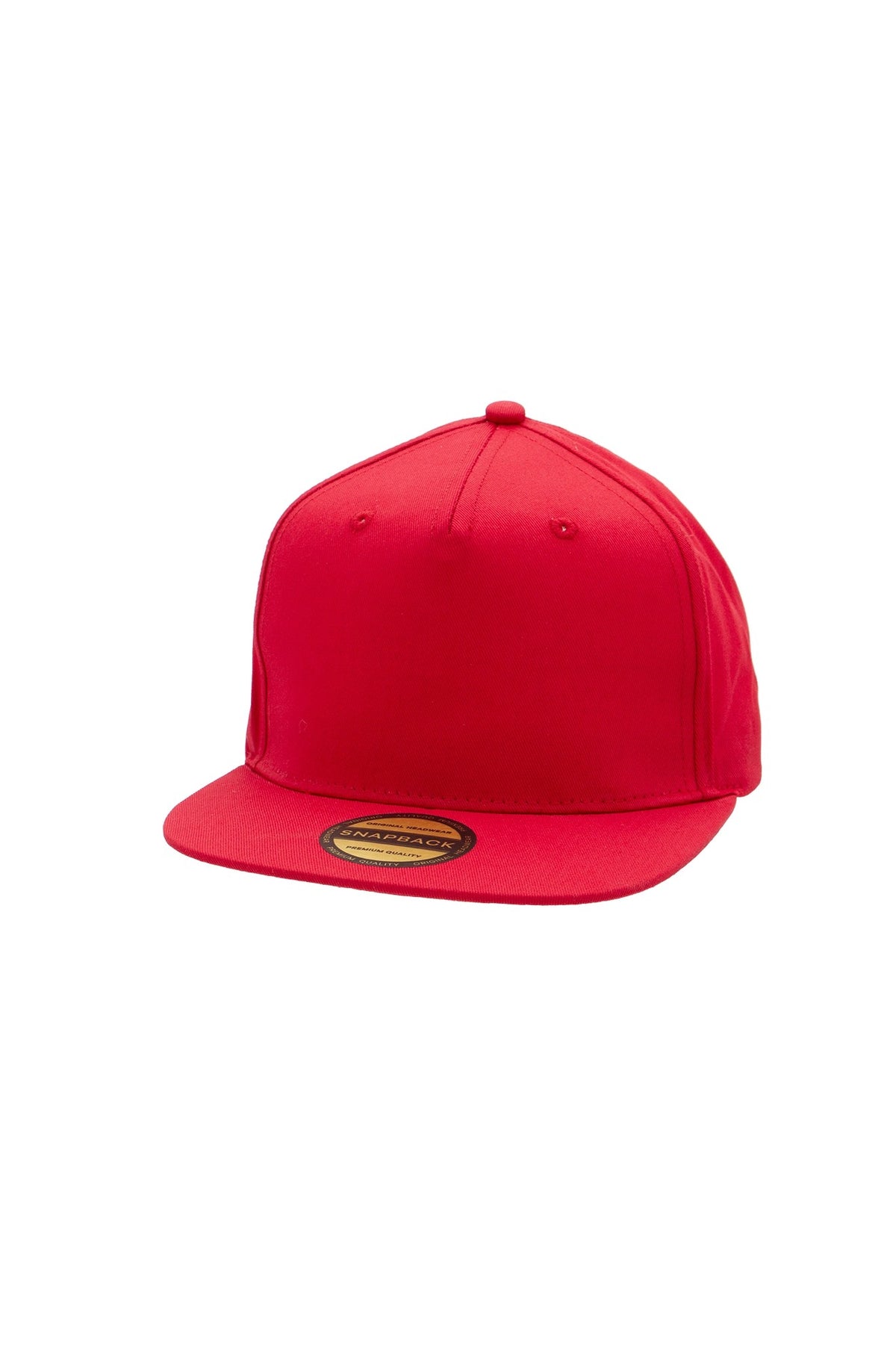 Uneek Original Snapback 5 Panel Cap in Red, front view