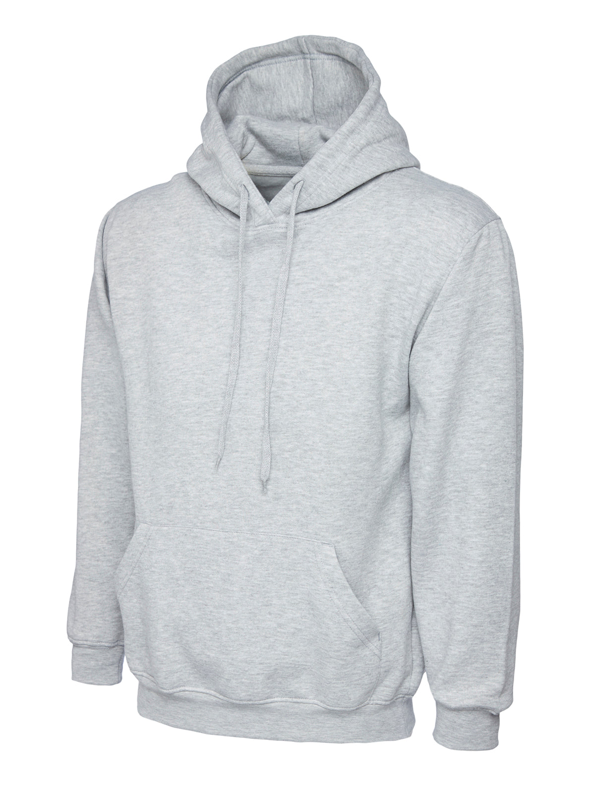 Uneek Heavyweight Hooded Sweatshirt in Heather Grey