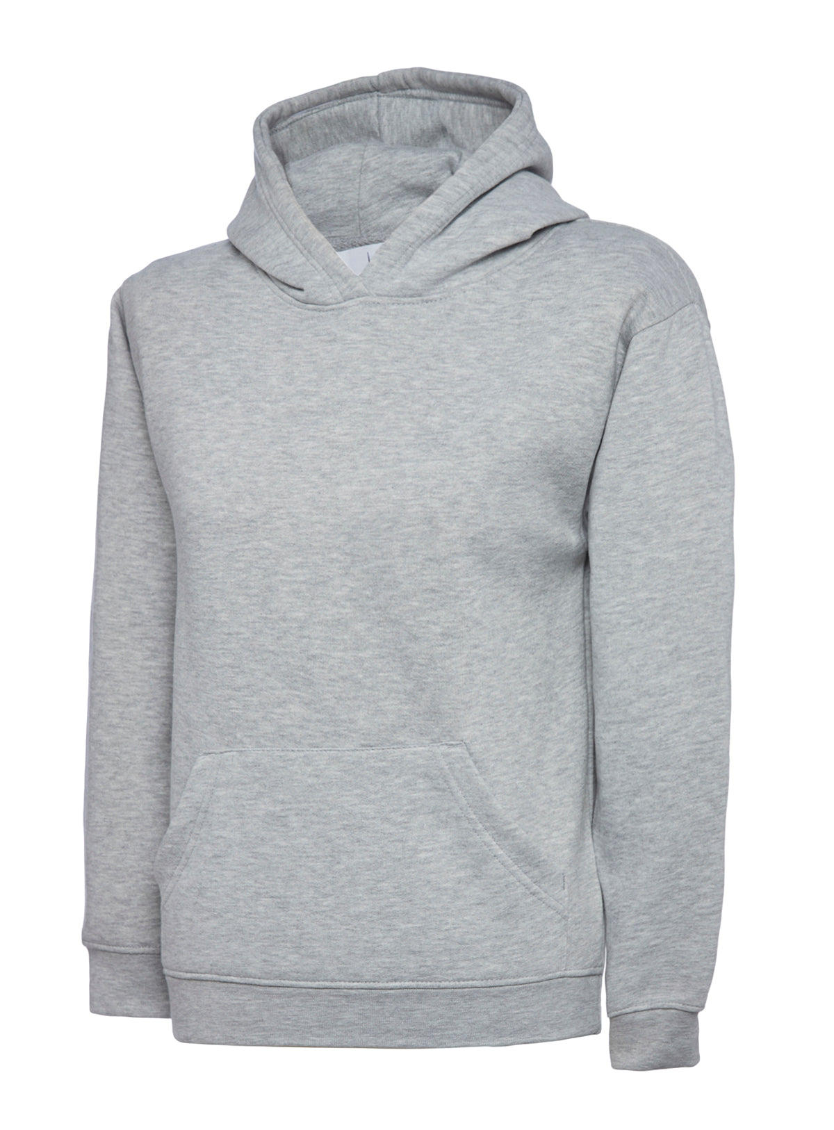 Uneek Childrens Classic Hooded Sweatshirt in Heather Grey
