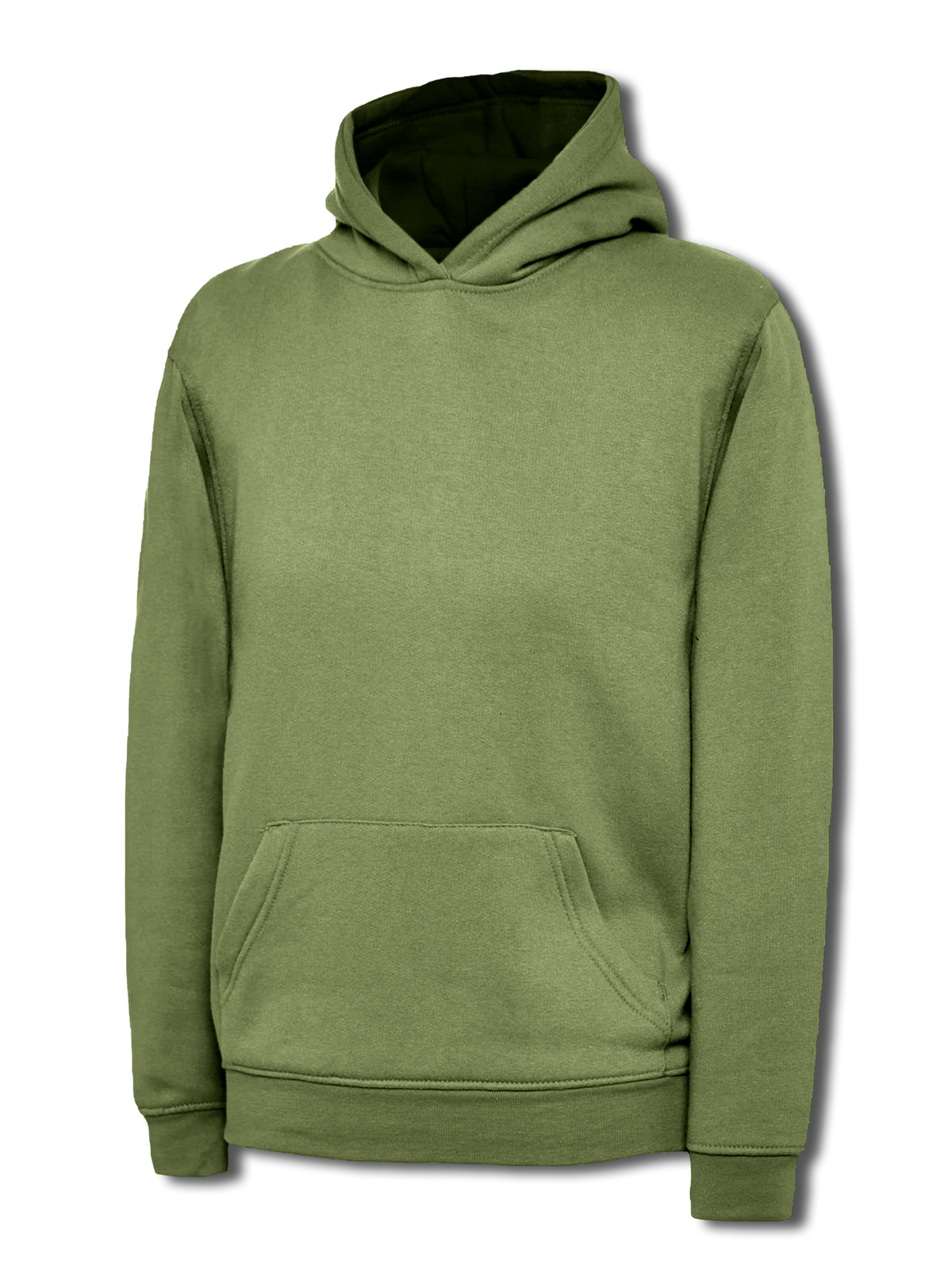 Uneek Childrens Classic Hooded Sweatshirt in Military Green