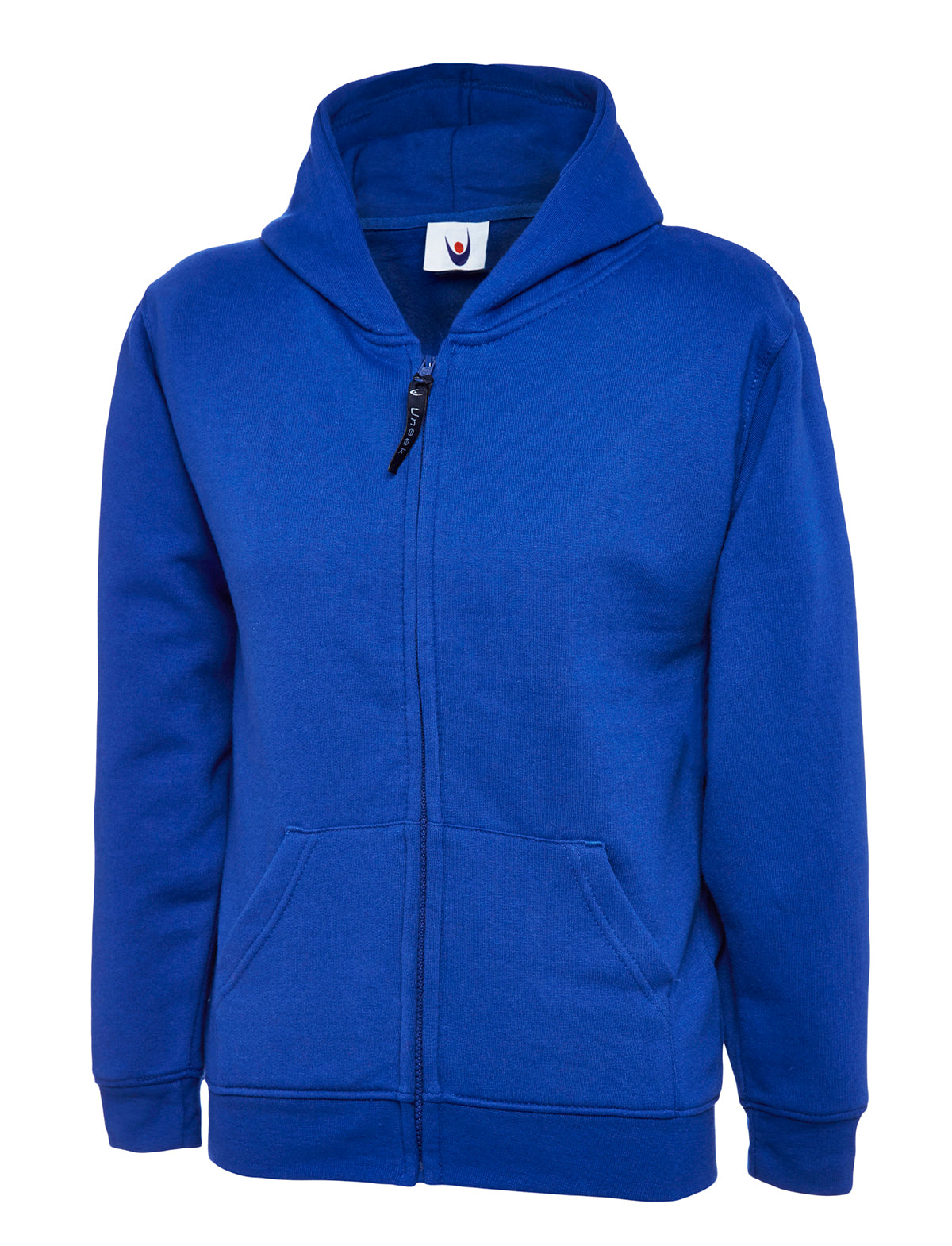 Uneek Childrens Classic Full Zip Hooded Sweatshirt in Royal