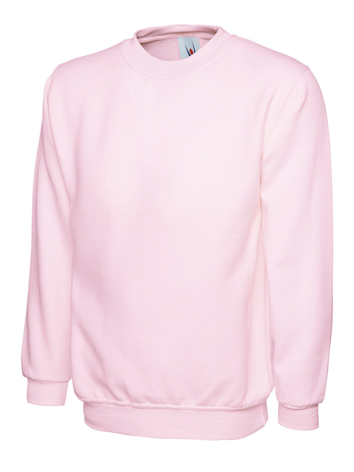 Uneek Ladies Deluxe Crew Neck Sweatshirt in Pink