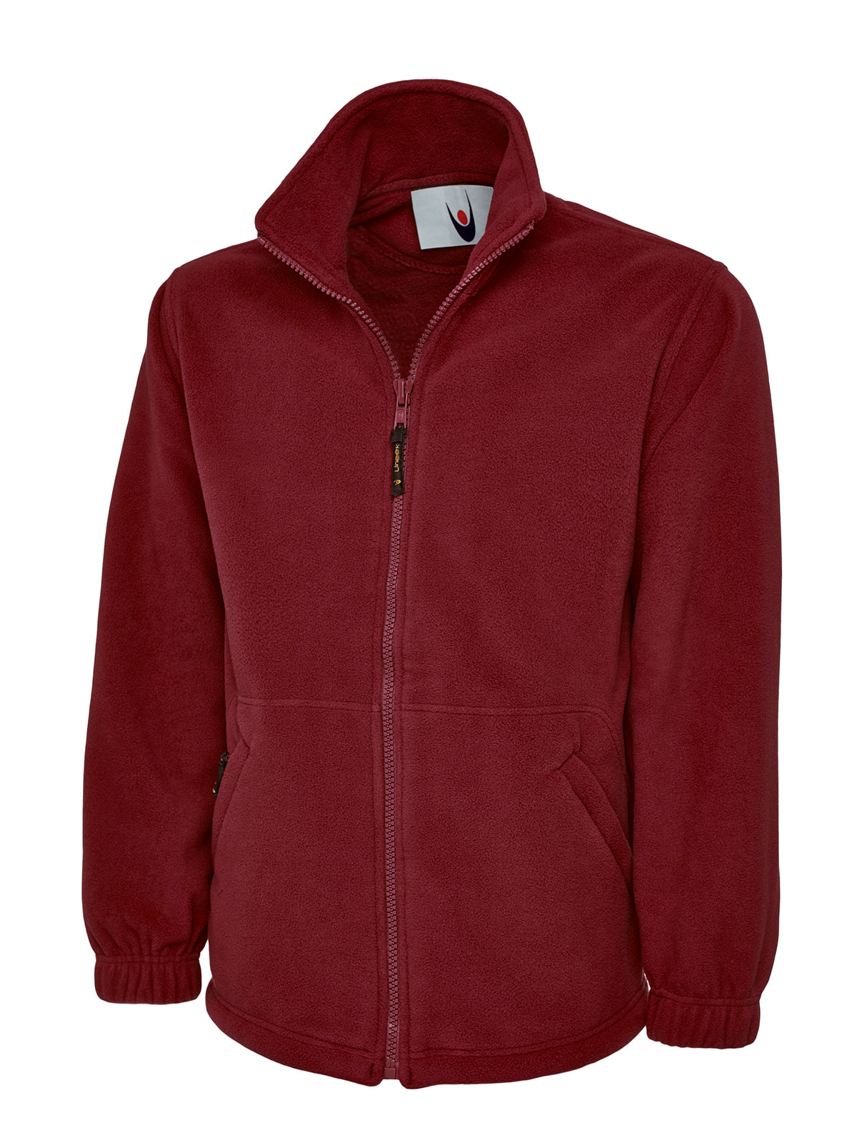 Uneek Heavyweight Full Zip Fleece Jacket in Maroon