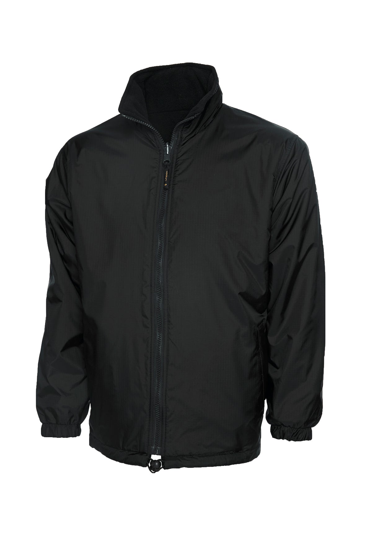 Uneek Classic Reversible Fleece Jacket in Black, back view