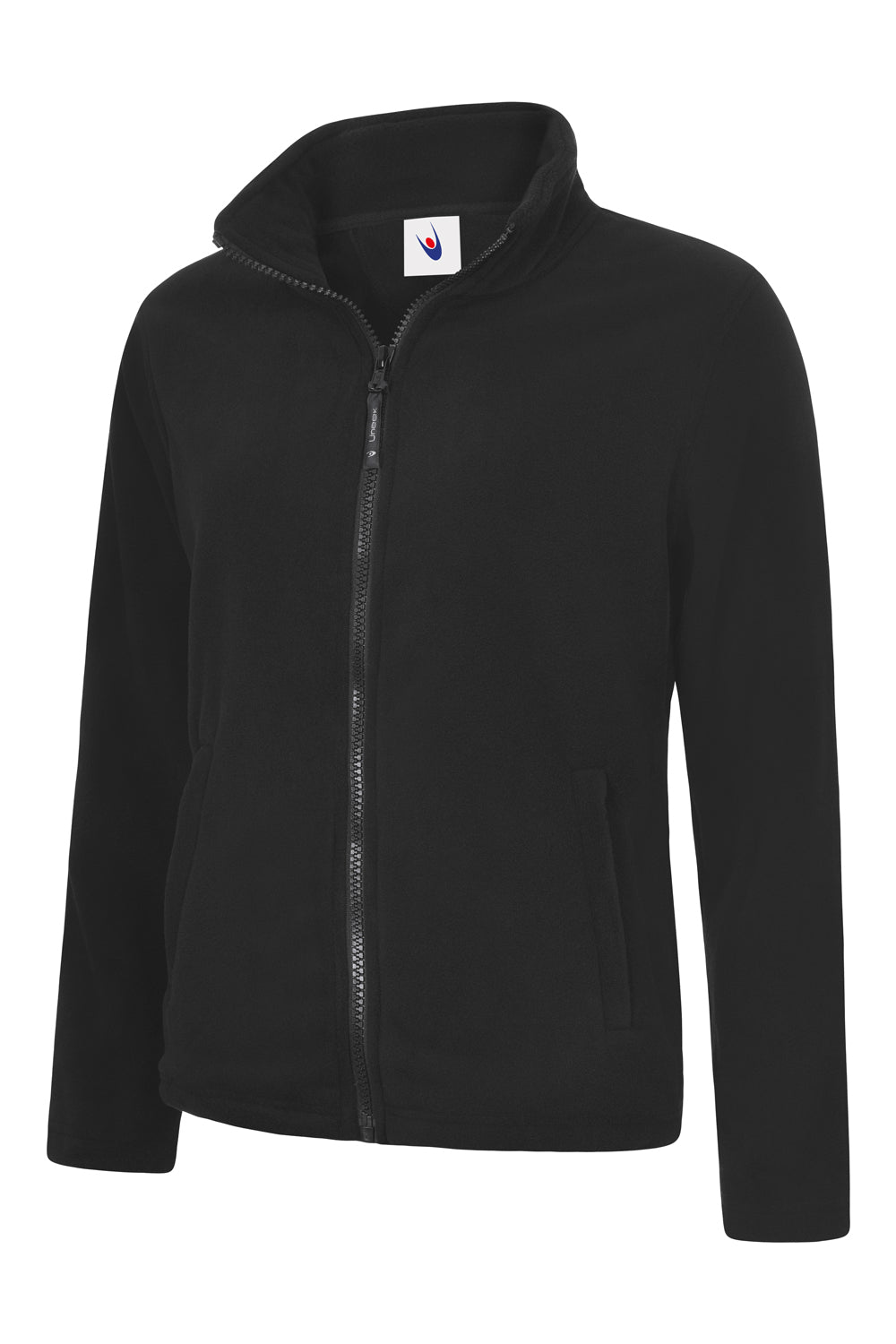 Uneek Ladies Classic Full Zip Fleece Jacket in Black, back view