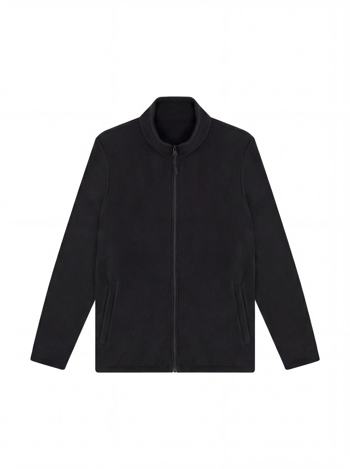 Uneek Lightweight Full Zip Microfleece Jacket in Black, front view