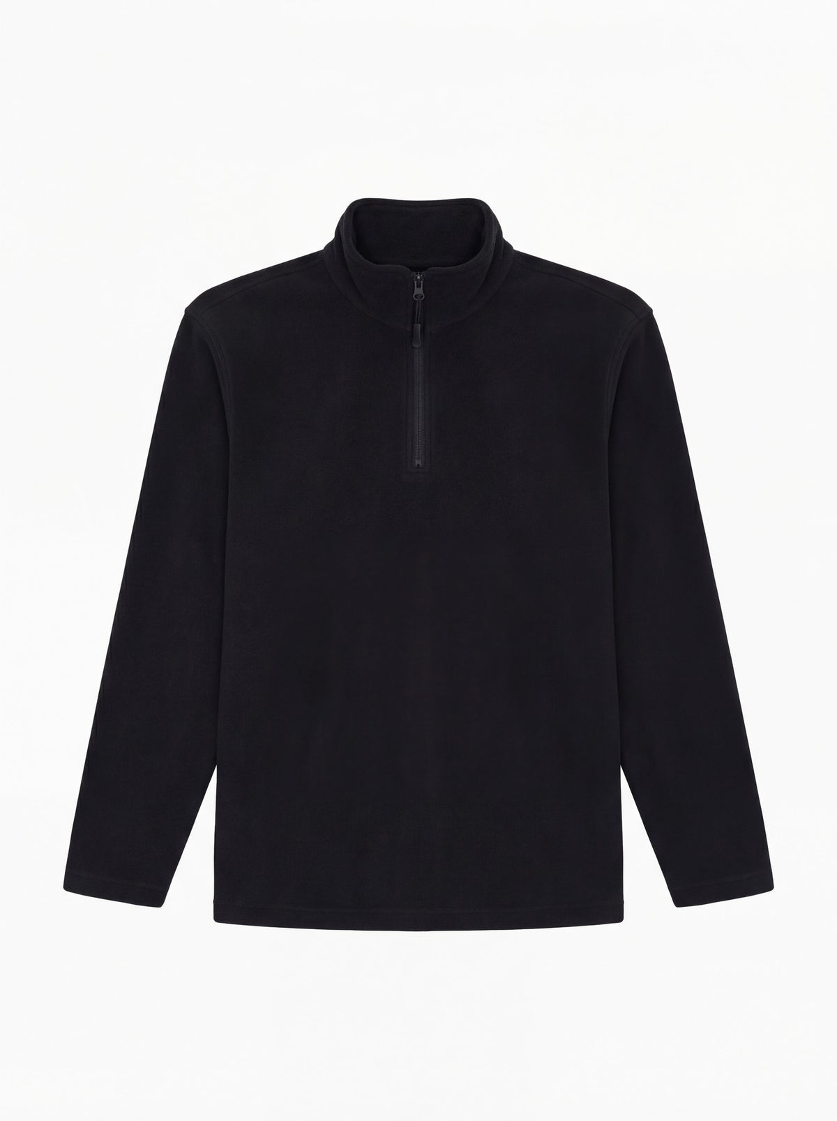 Uneek Lightweight Quarter Zip Microfleece Jacket in Black, front view