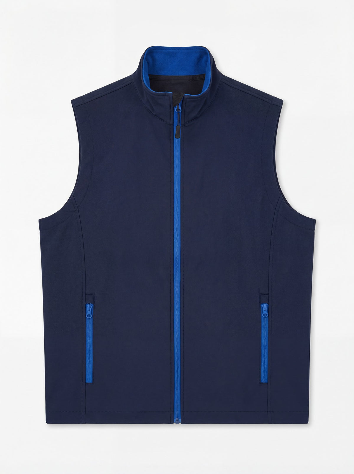 Uneek Printable Softshell Gilet in Navy/Royal, front view