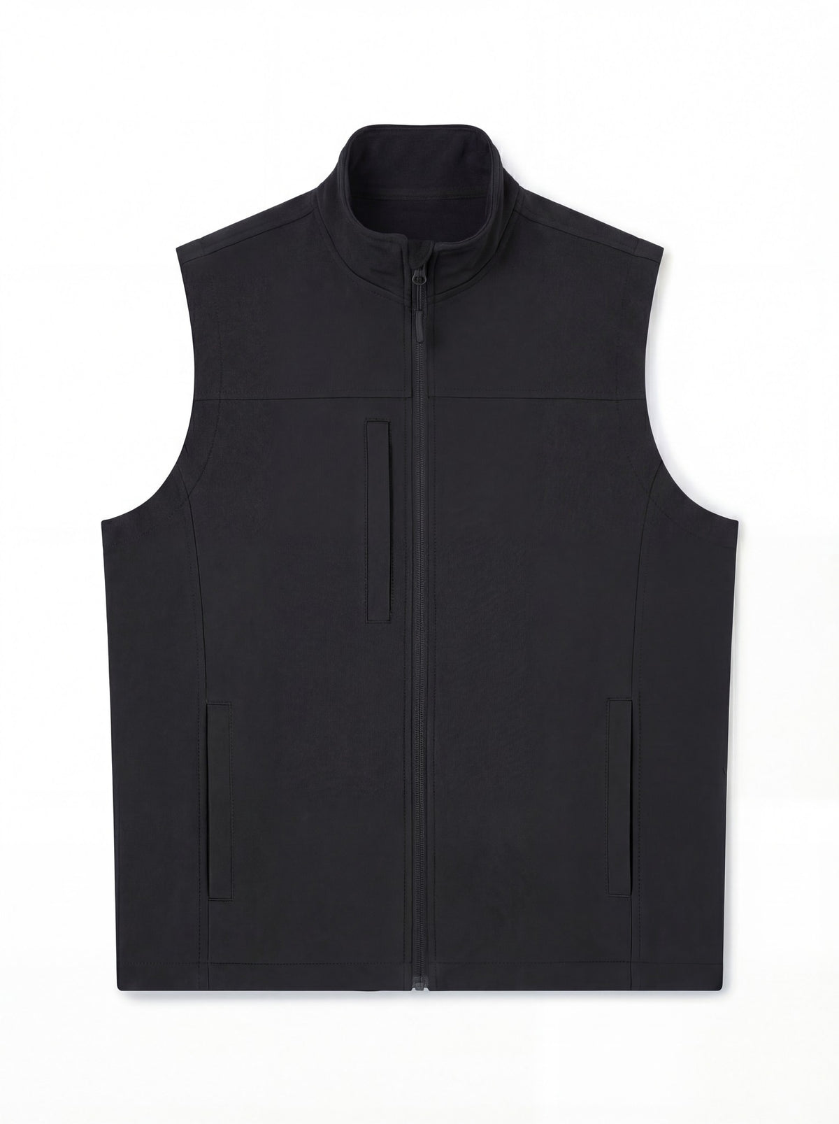 Uneek Premium Printable Softshell Gilet in Black, front view