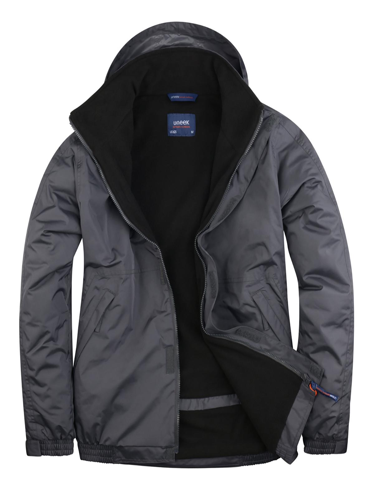 Uneek Premium Outdoor Jacket in Deep Grey/Black