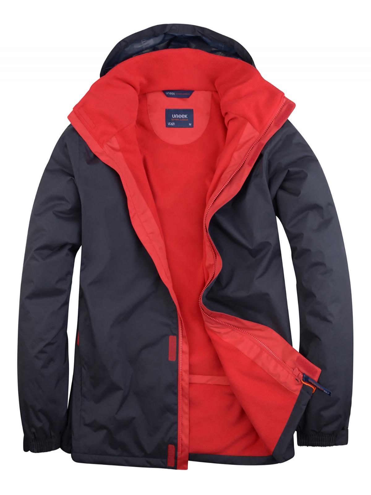 Uneek Deluxe Outdoor Jacket in Navy/Red