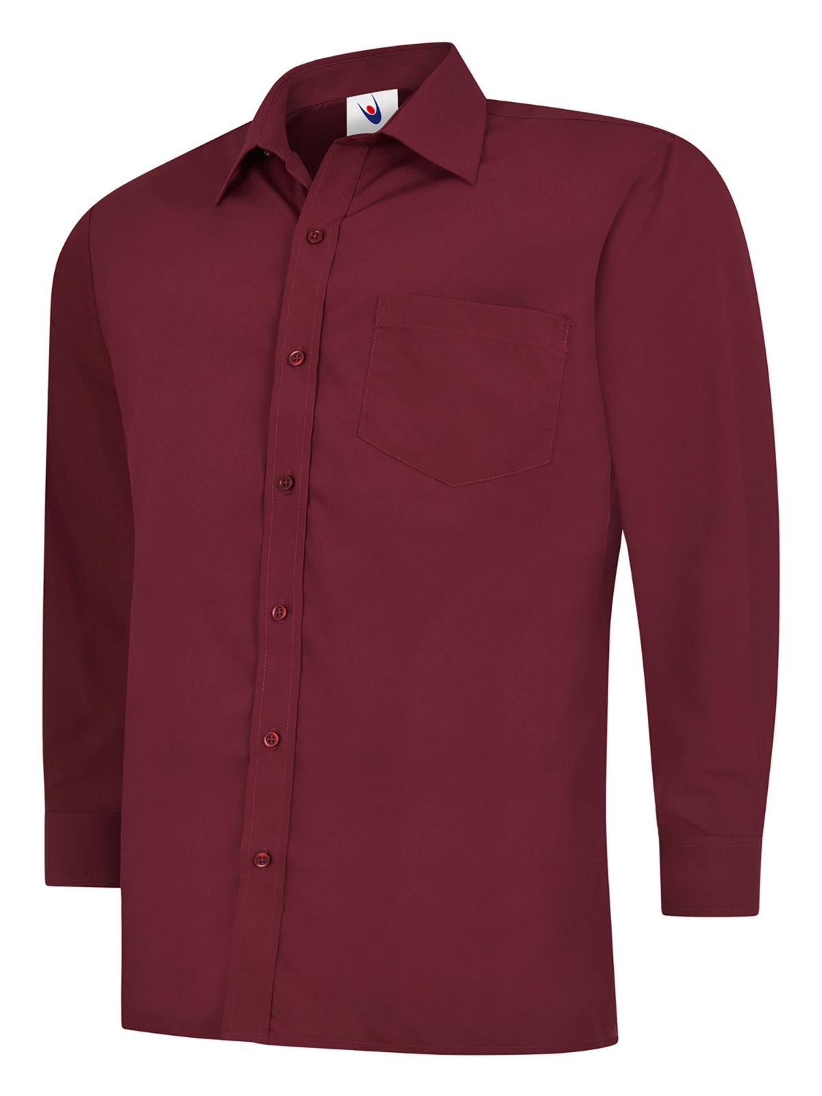Uneek Mens Poplin Full Sleeve Shirt in Burgundy