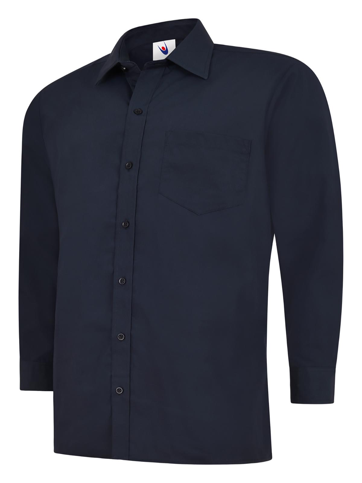 Uneek Mens Poplin Full Sleeve Shirt in Navy