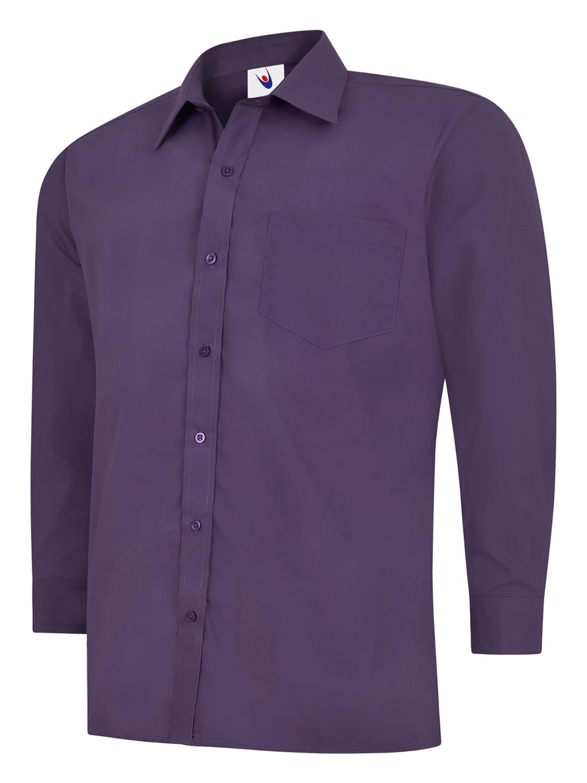 Uneek Mens Poplin Full Sleeve Shirt in Purple