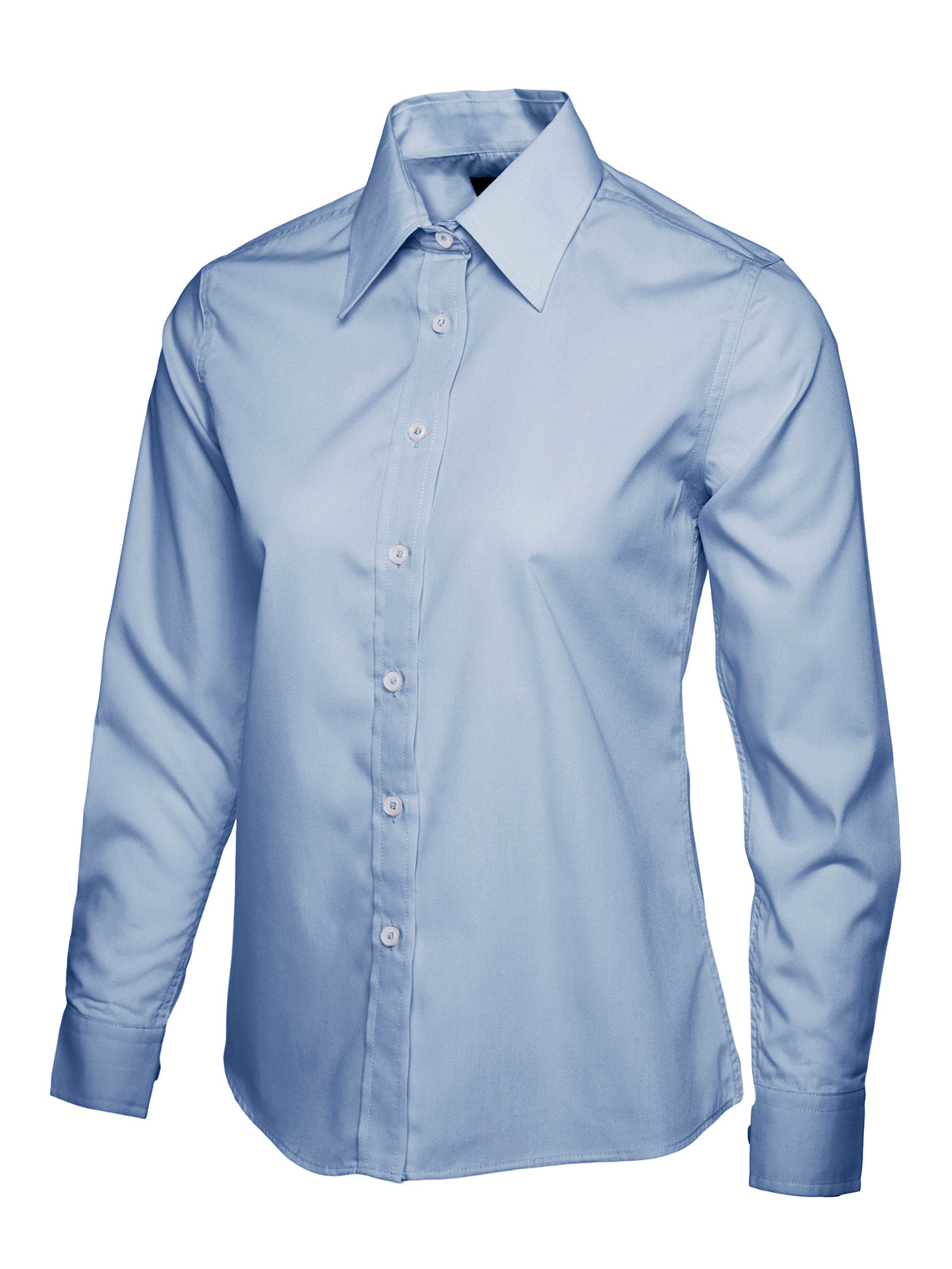 Uneek Ladies Poplin Full Sleeve Shirt in Light Blue
