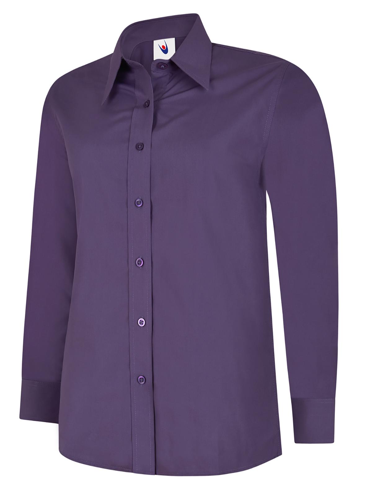 Uneek Ladies Poplin Full Sleeve Shirt in Purple