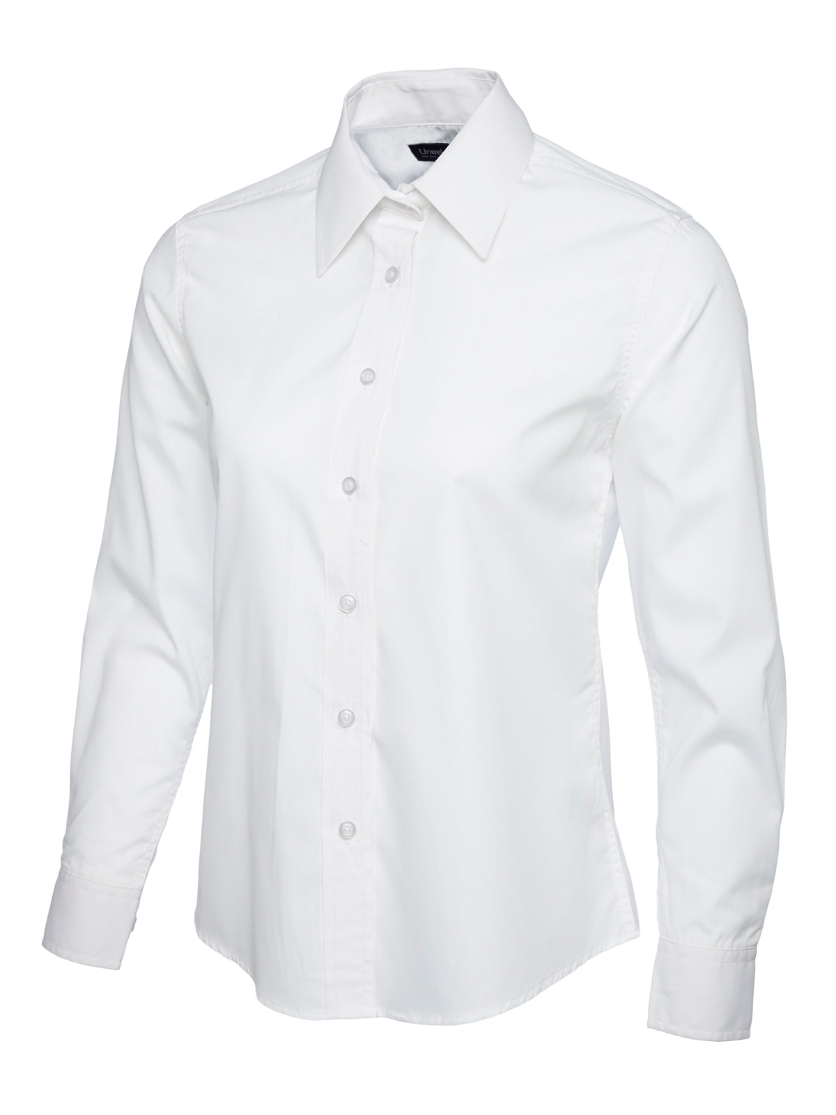 Uneek Ladies Poplin Full Sleeve Shirt in White