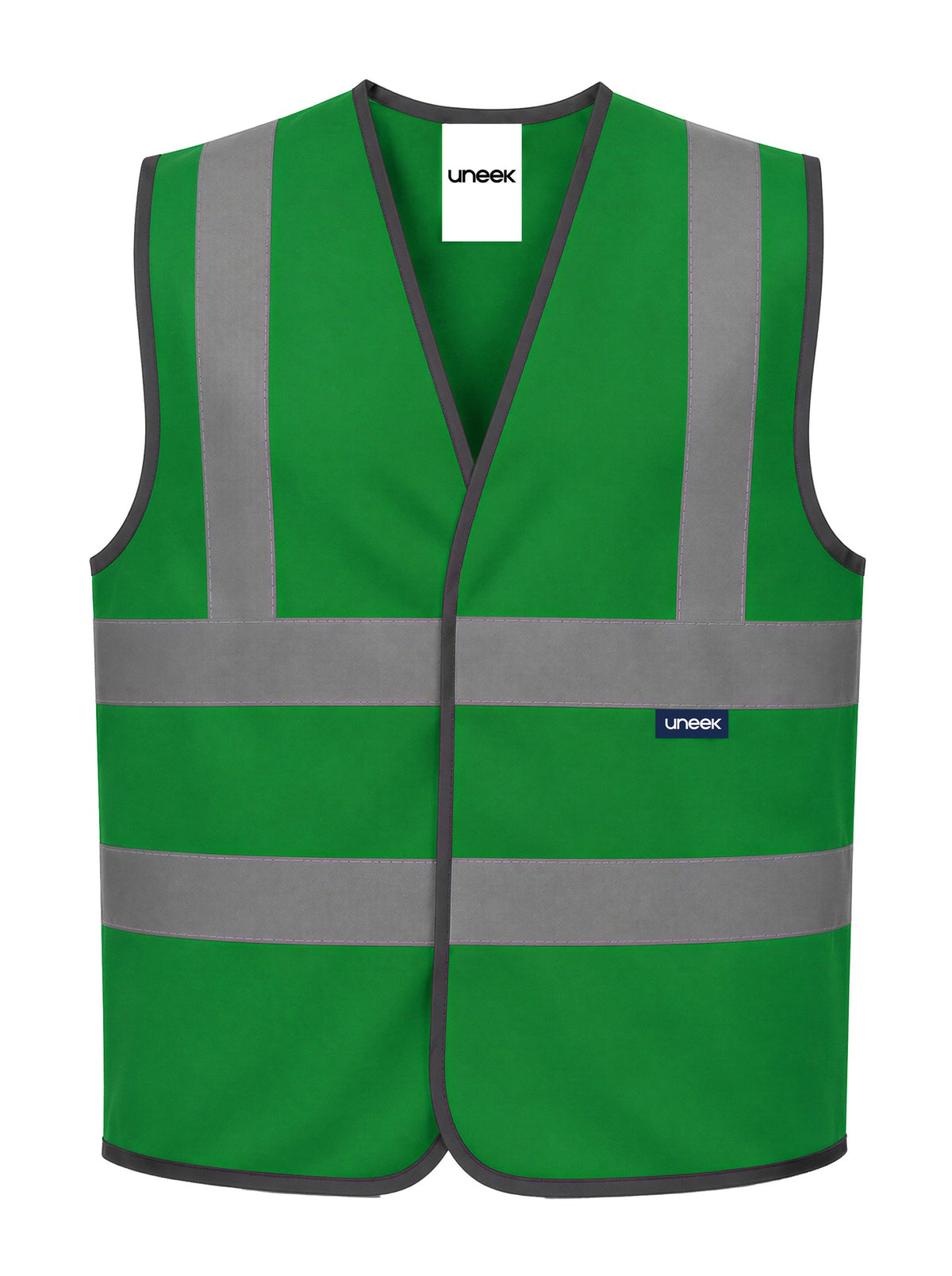 Uneek Hi Vis Safety Waistcoat in Emerald, front view