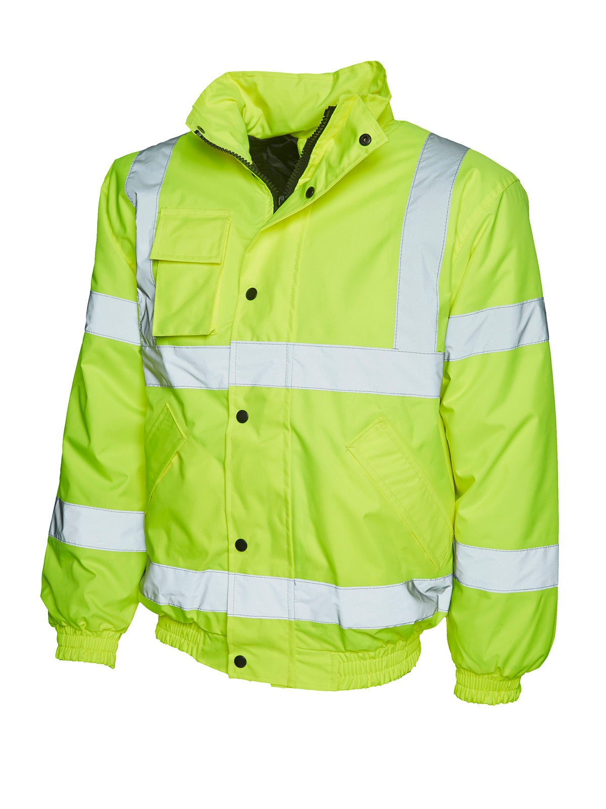 Uneek Hi Vis Bomber Jacket in Yellow