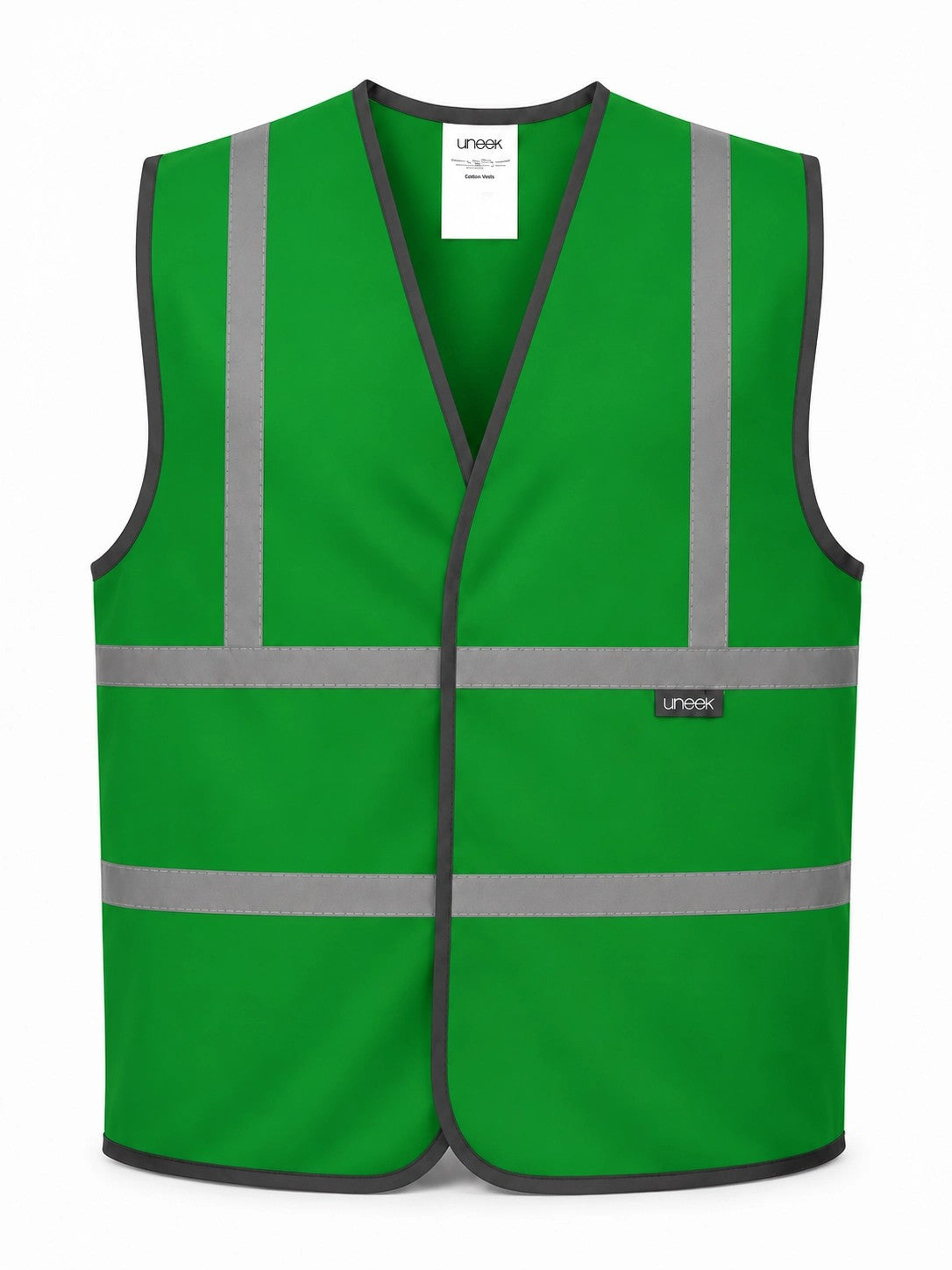 Uneek Childrens Hi Vis Waist Coat in Emerald, front view