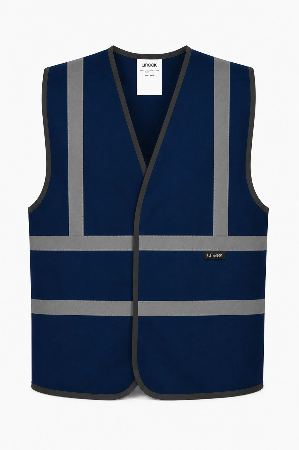 Uneek Childrens Hi Vis Waist Coat in Navy, front view
