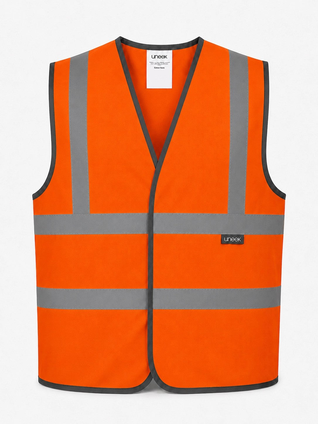 Uneek Childrens Hi Vis Waist Coat in Orange, front view