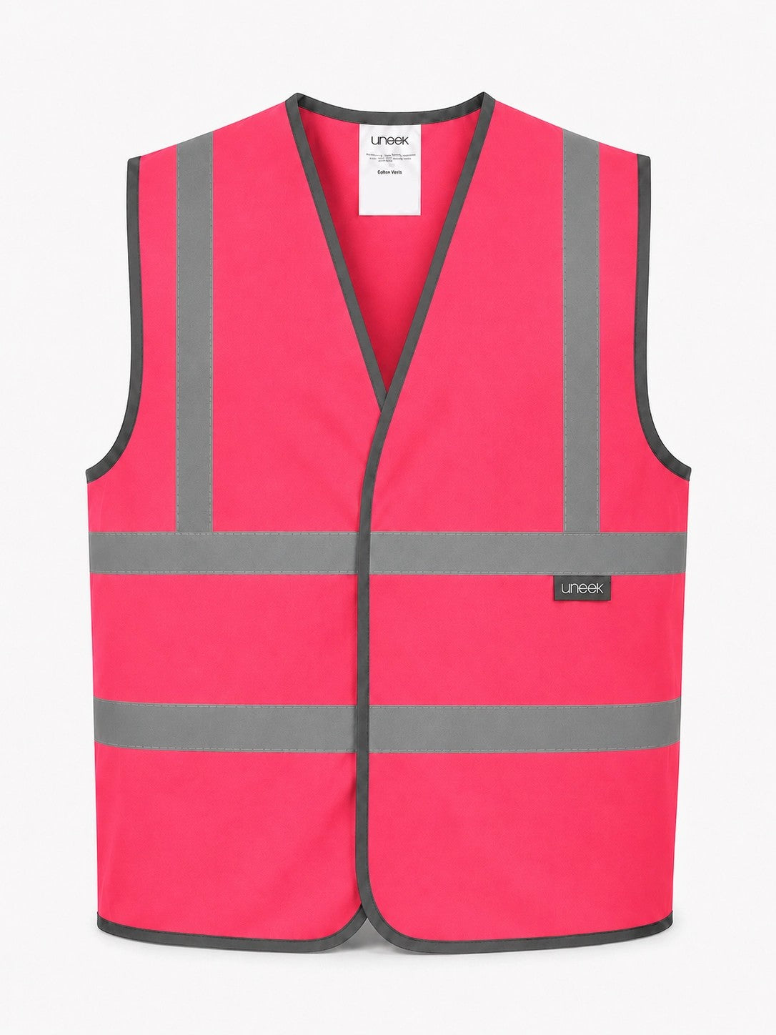 Uneek Childrens Hi Vis Waist Coat in Pink, front view