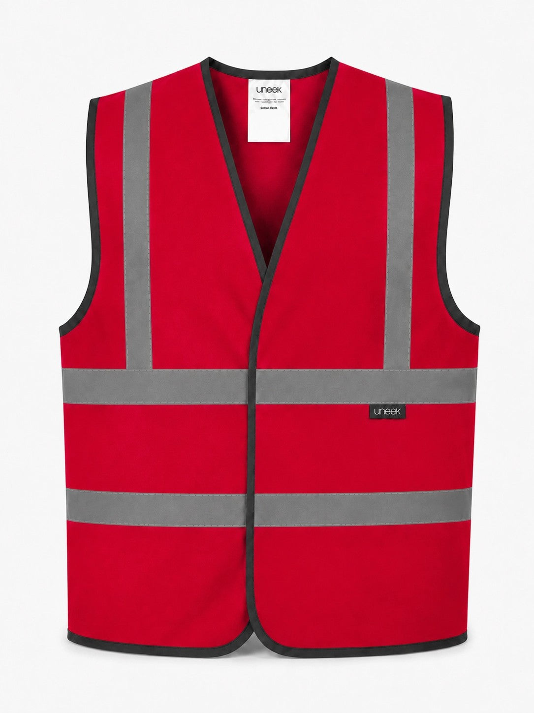 Uneek Childrens Hi Vis Waist Coat in Red, front view