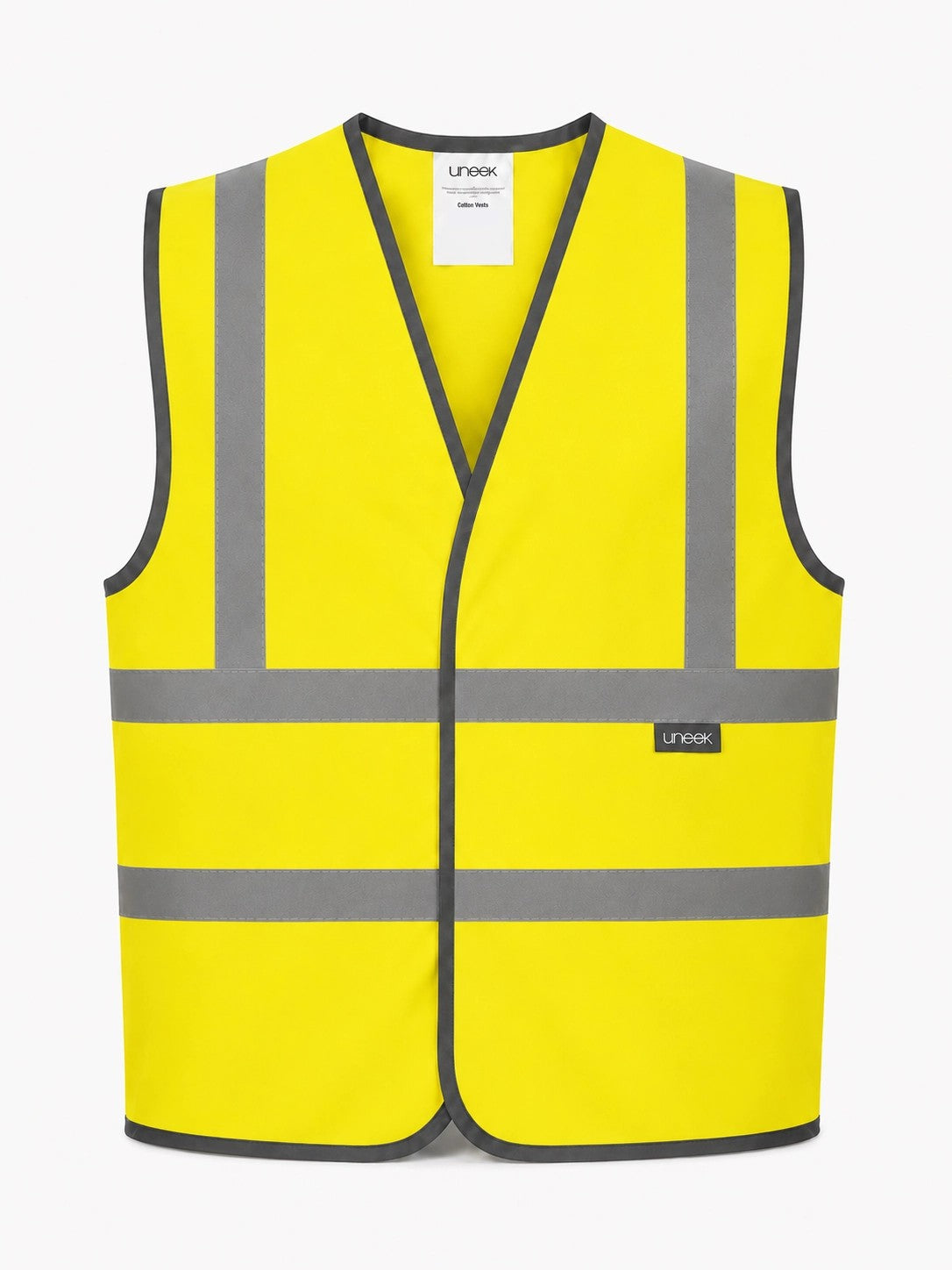 Uneek Childrens Hi Vis Waist Coat in Yellow, front view