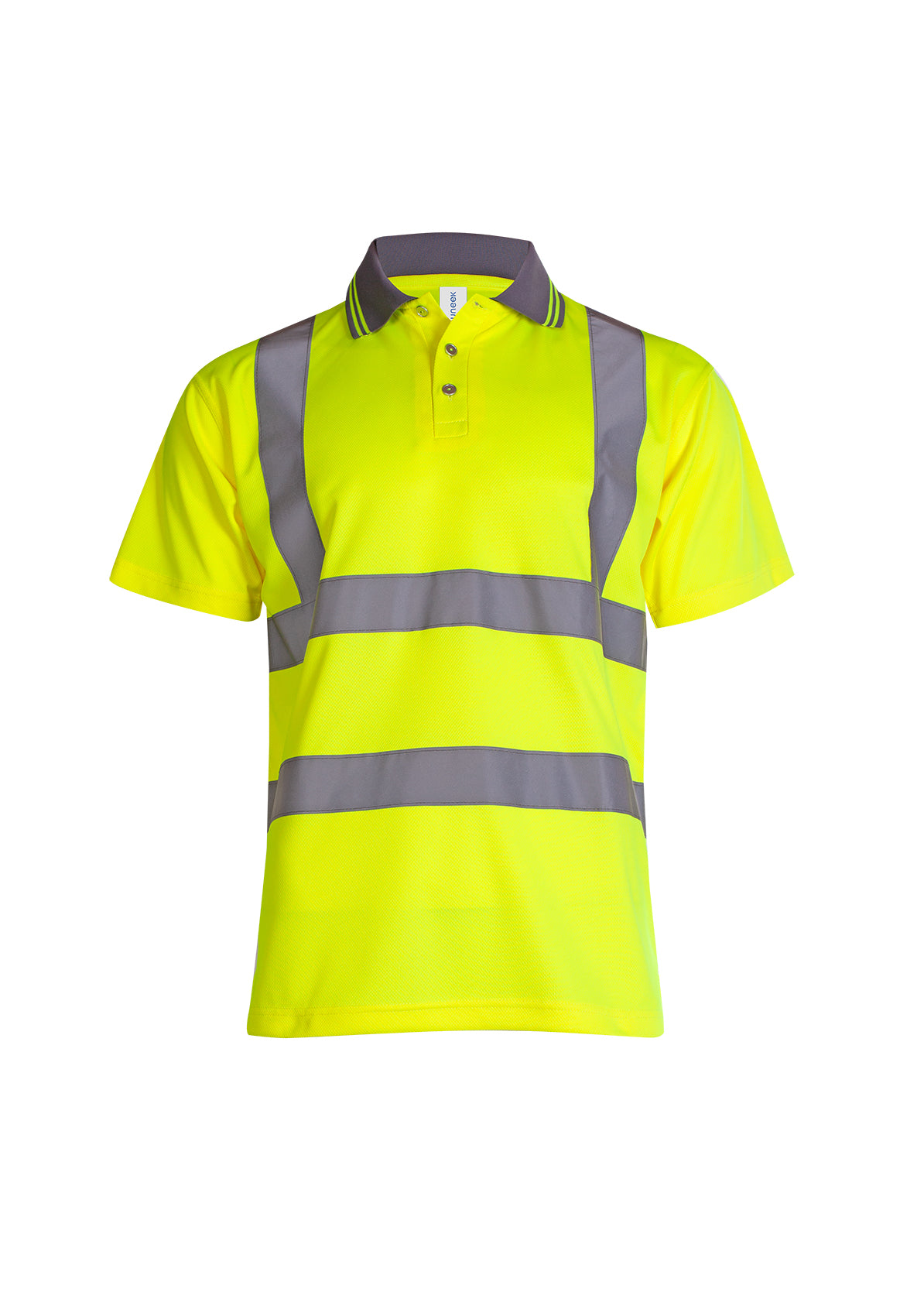 Uneek Hi Vis Short Sleeve Polo Shirt in Yellow, front view