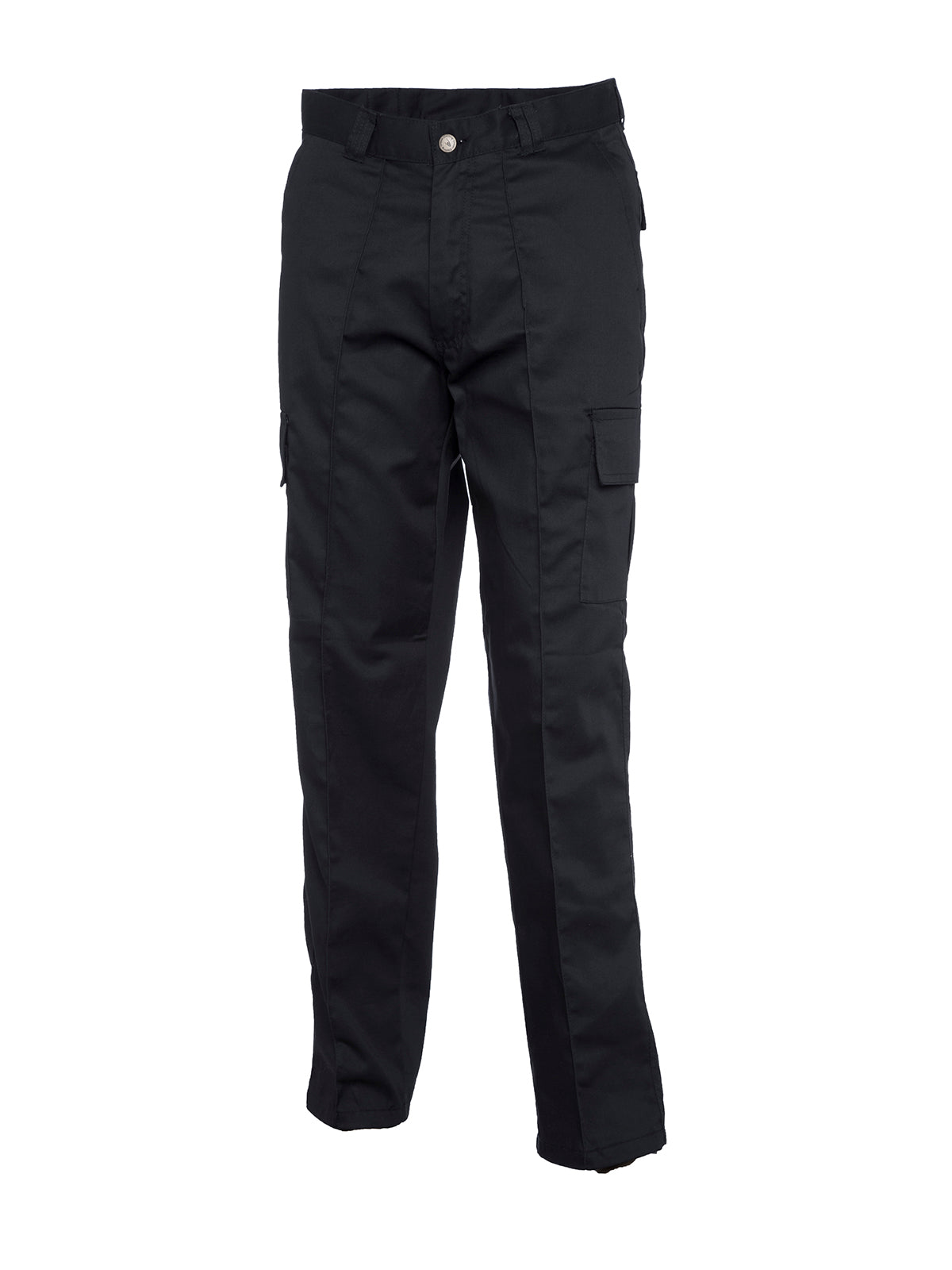 Uneek Cargo Trouser Regular in Black, back view