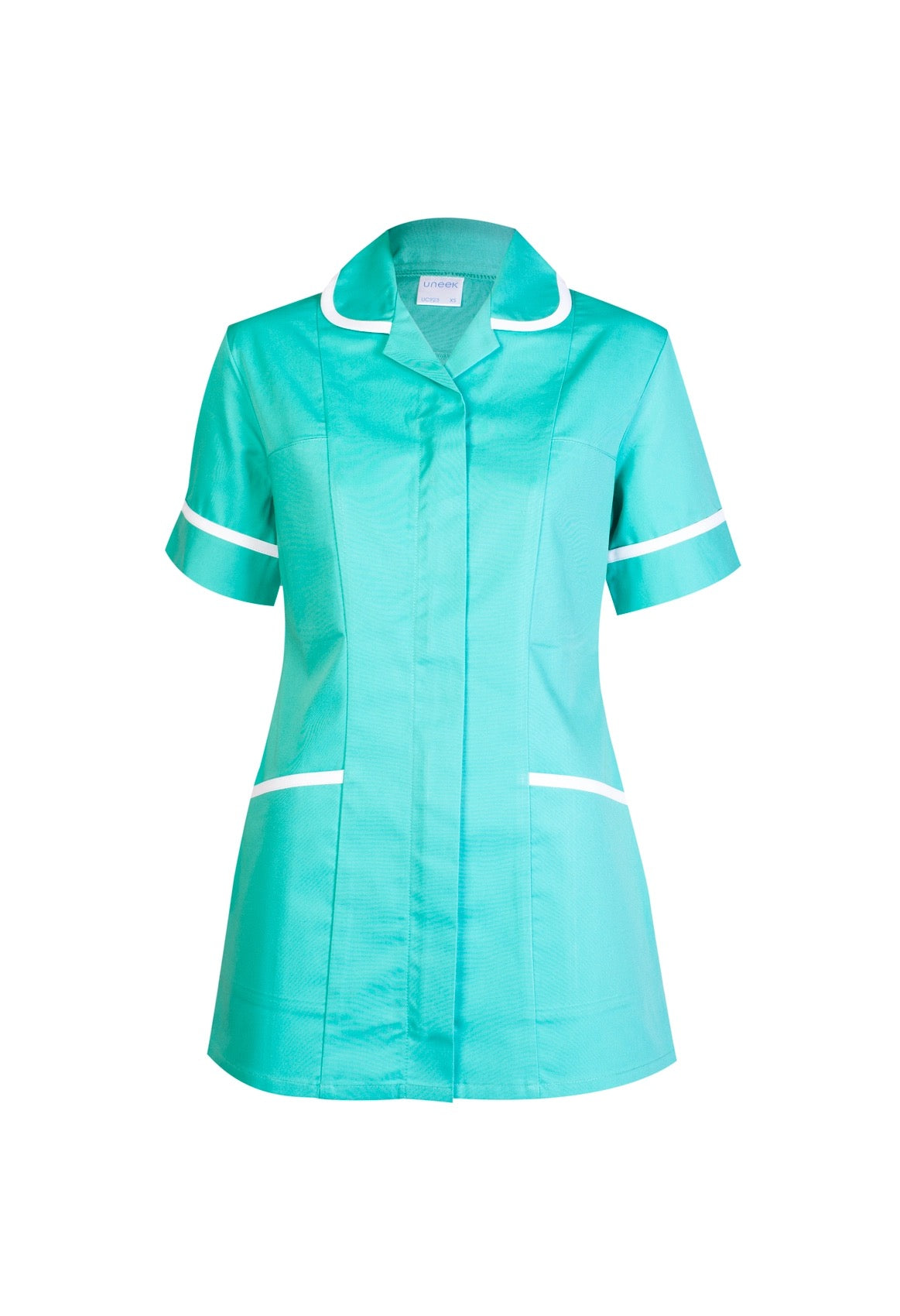 Uneek Ladies Heavyweight Tunic in Aqua, front view