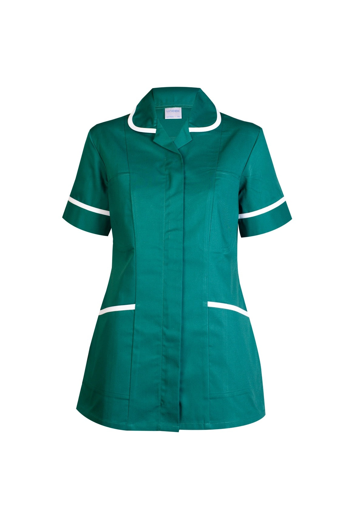 Uneek Ladies Heavyweight Tunic in Bottle Green, front view