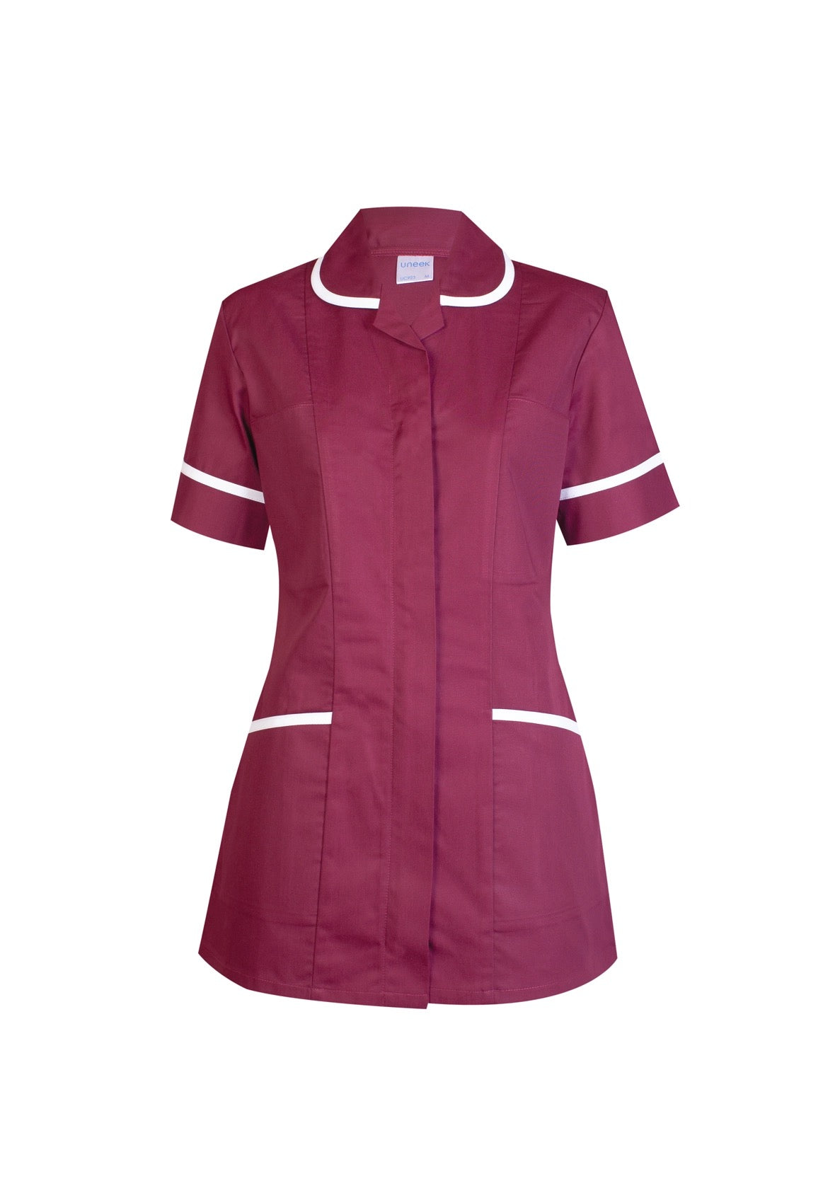 Uneek Ladies Heavyweight Tunic in Maroon, front view