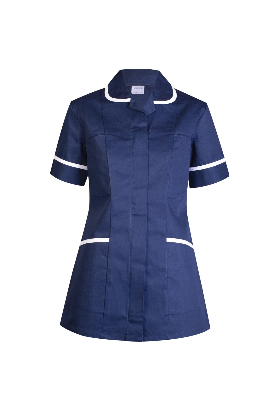 Uneek Ladies Heavyweight Tunic in Navy, front view
