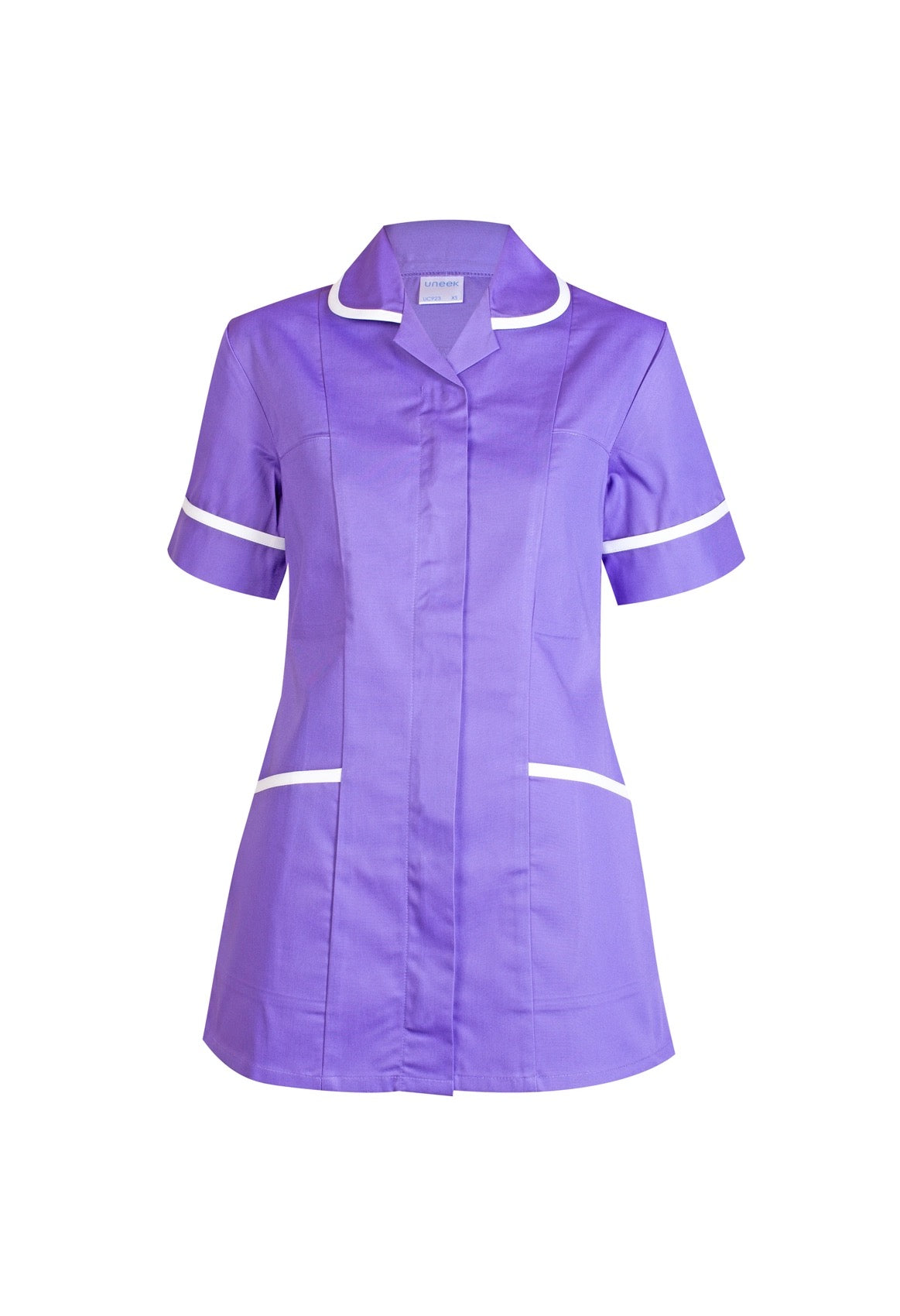 Uneek Ladies Heavyweight Tunic in Purple, front view