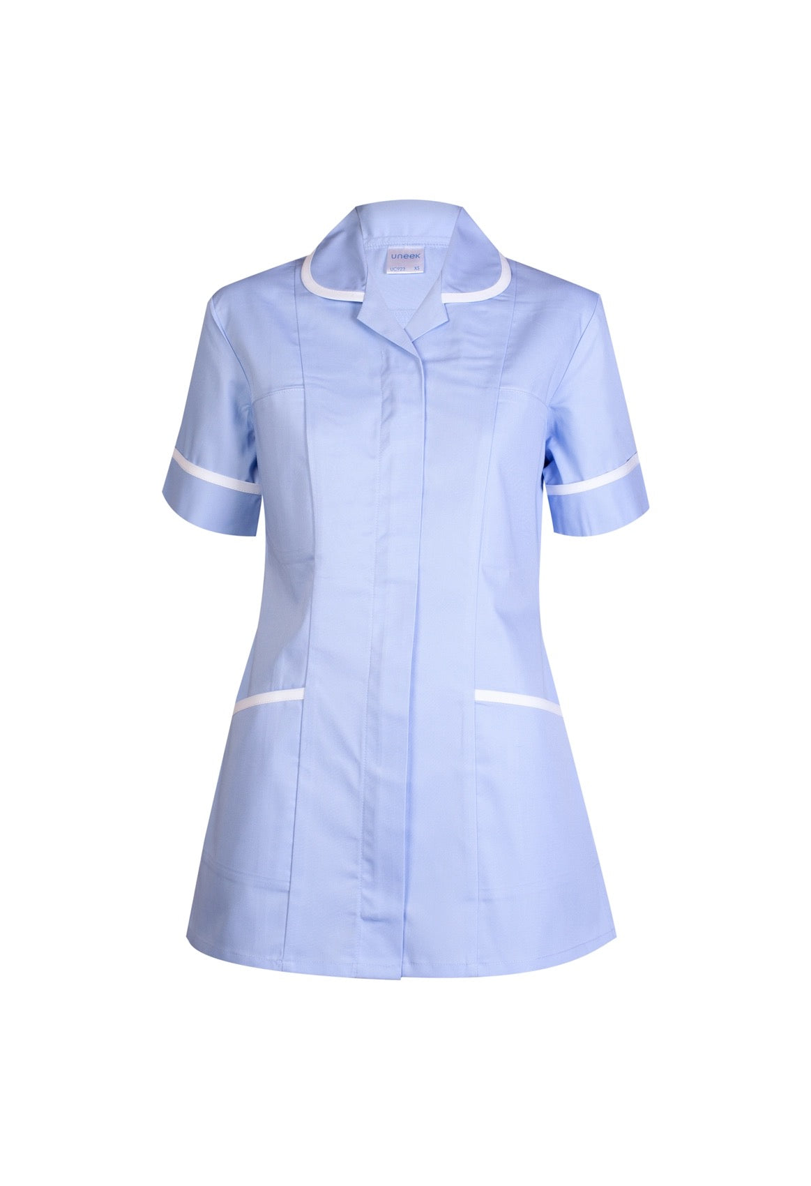 Uneek Ladies Heavyweight Tunic in Sky, front view