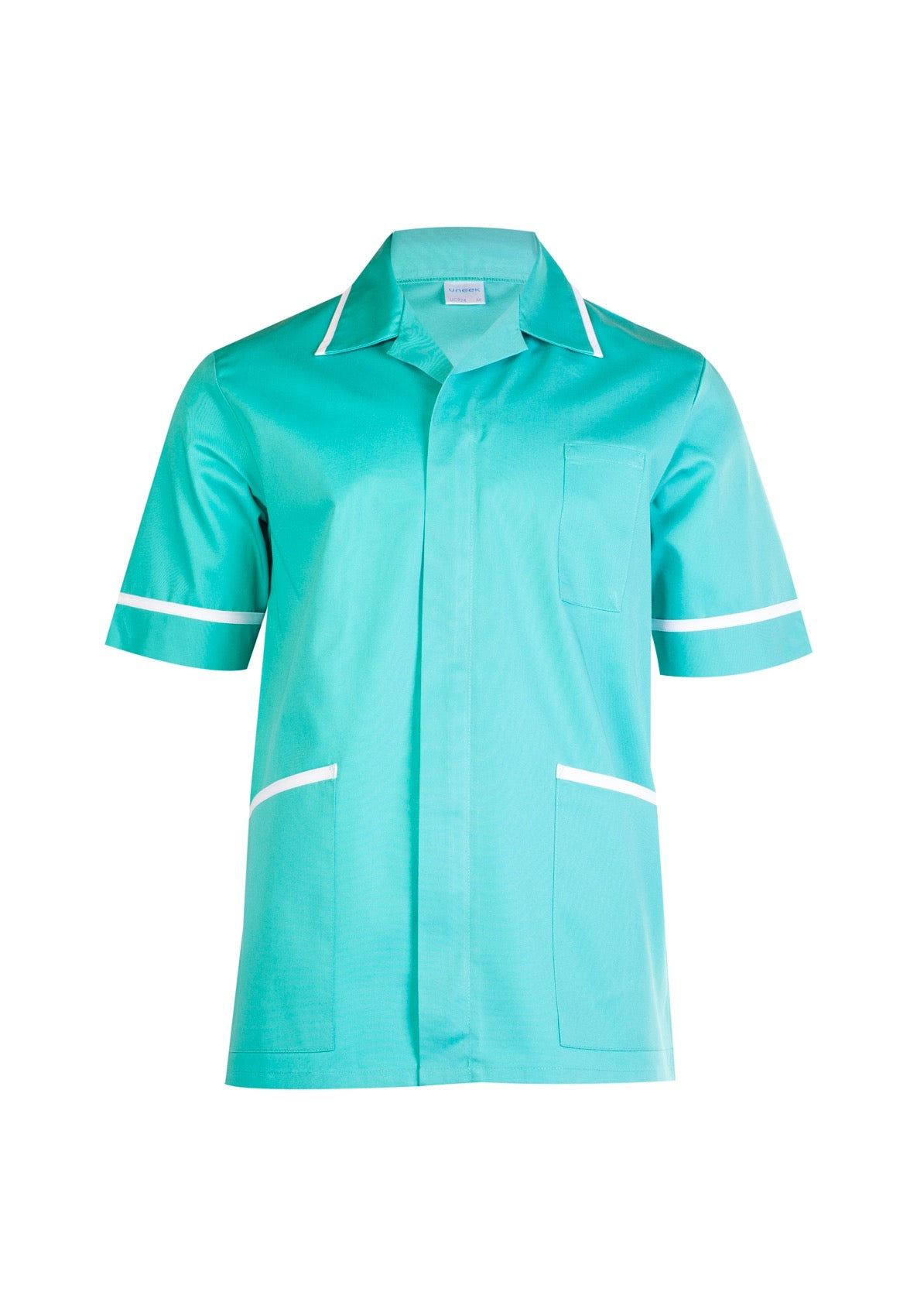 Uneek Mens Heavyweight Tunic in Aqua, front view