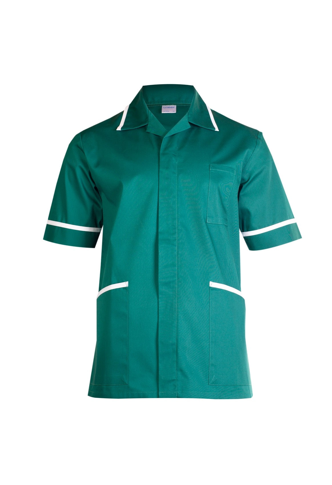 Uneek Mens Heavyweight Tunic in Bottle Green, front view