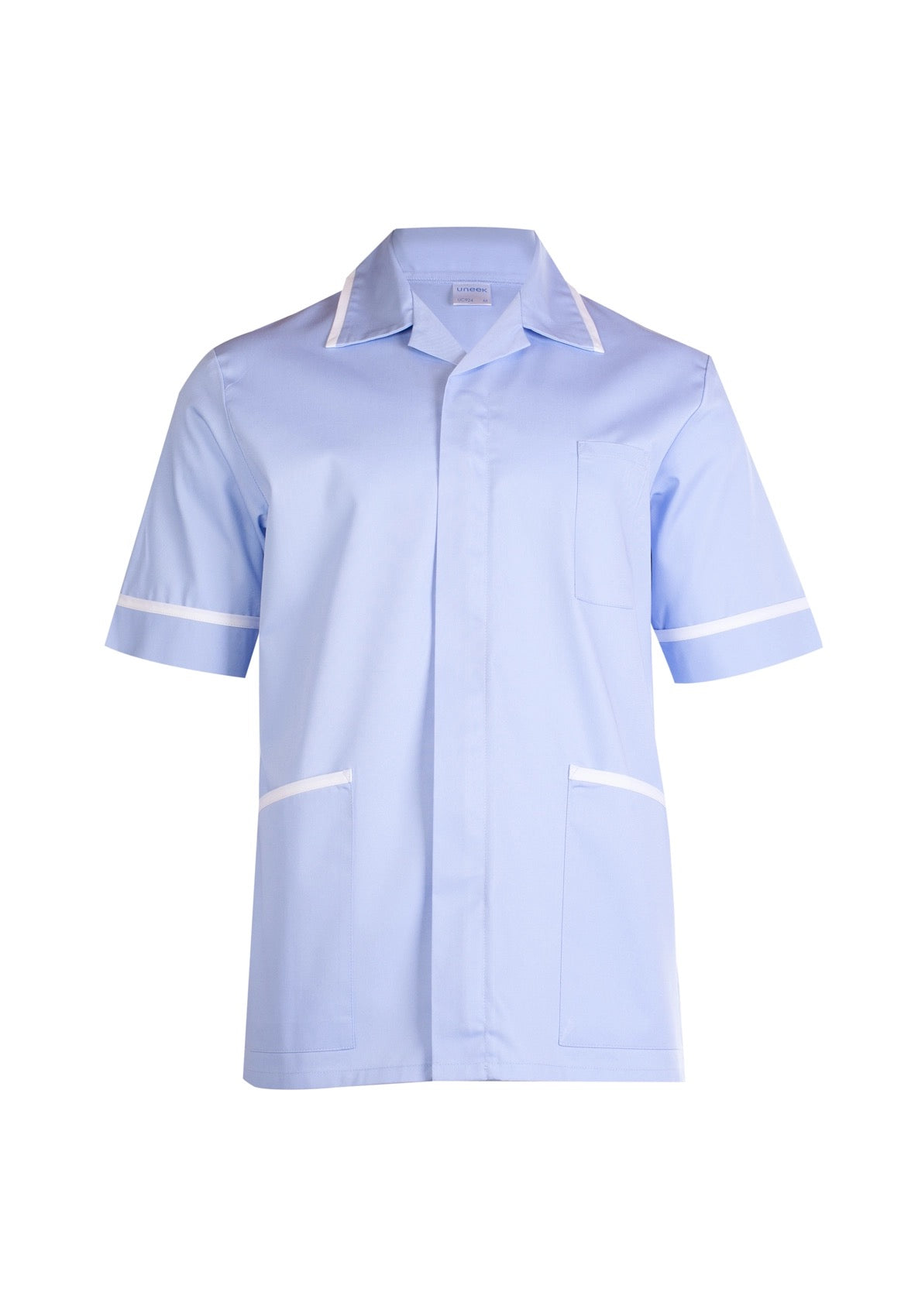 Uneek Mens Heavyweight Tunic in Sky, front view