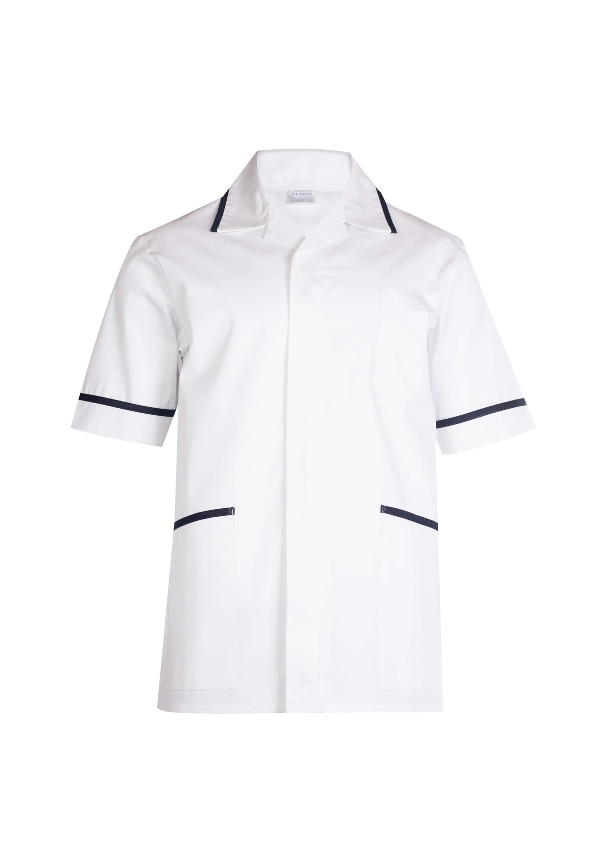Uneek Mens Heavyweight Tunic in White, front view