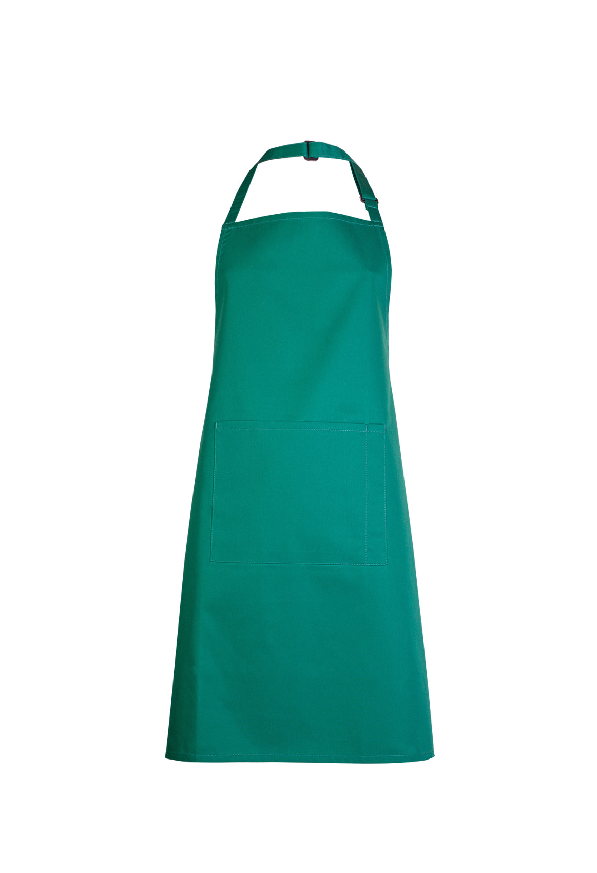 Uneek Bib Apron with Pocket in Bottle Green, front view
