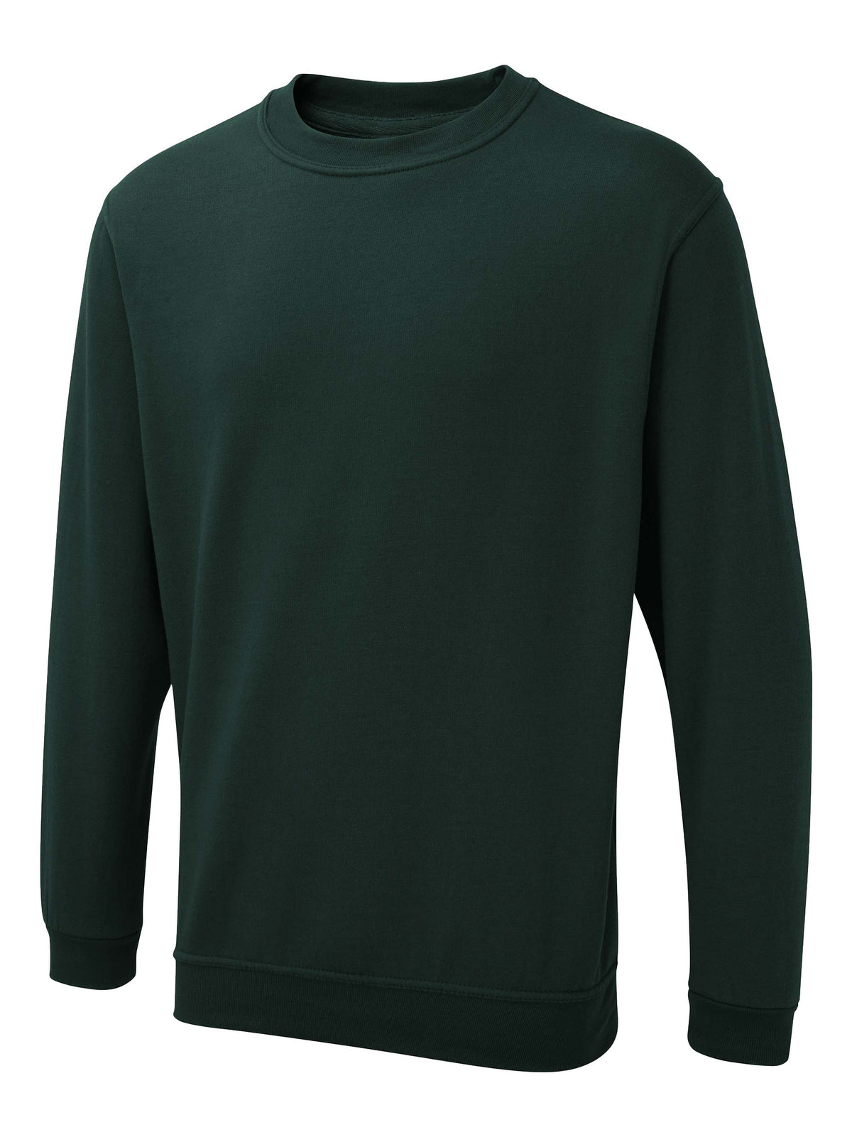 Uneek The UX Sweatshirt in Bottle Green, front view