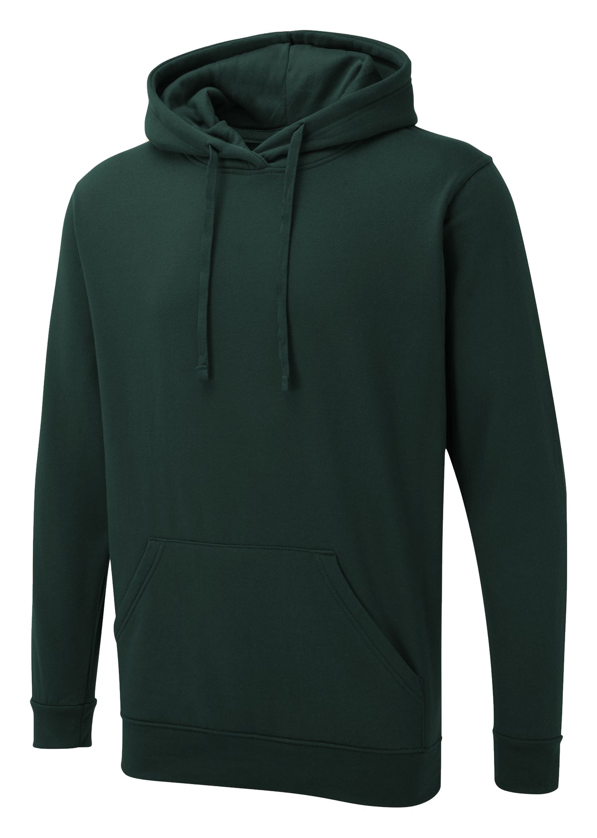 Uneek The UX Hoodie in Bottle Green, front view