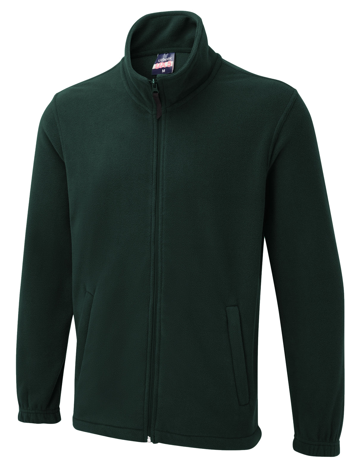 Uneek The UX Full Zip Fleece in Bottle Green, front view