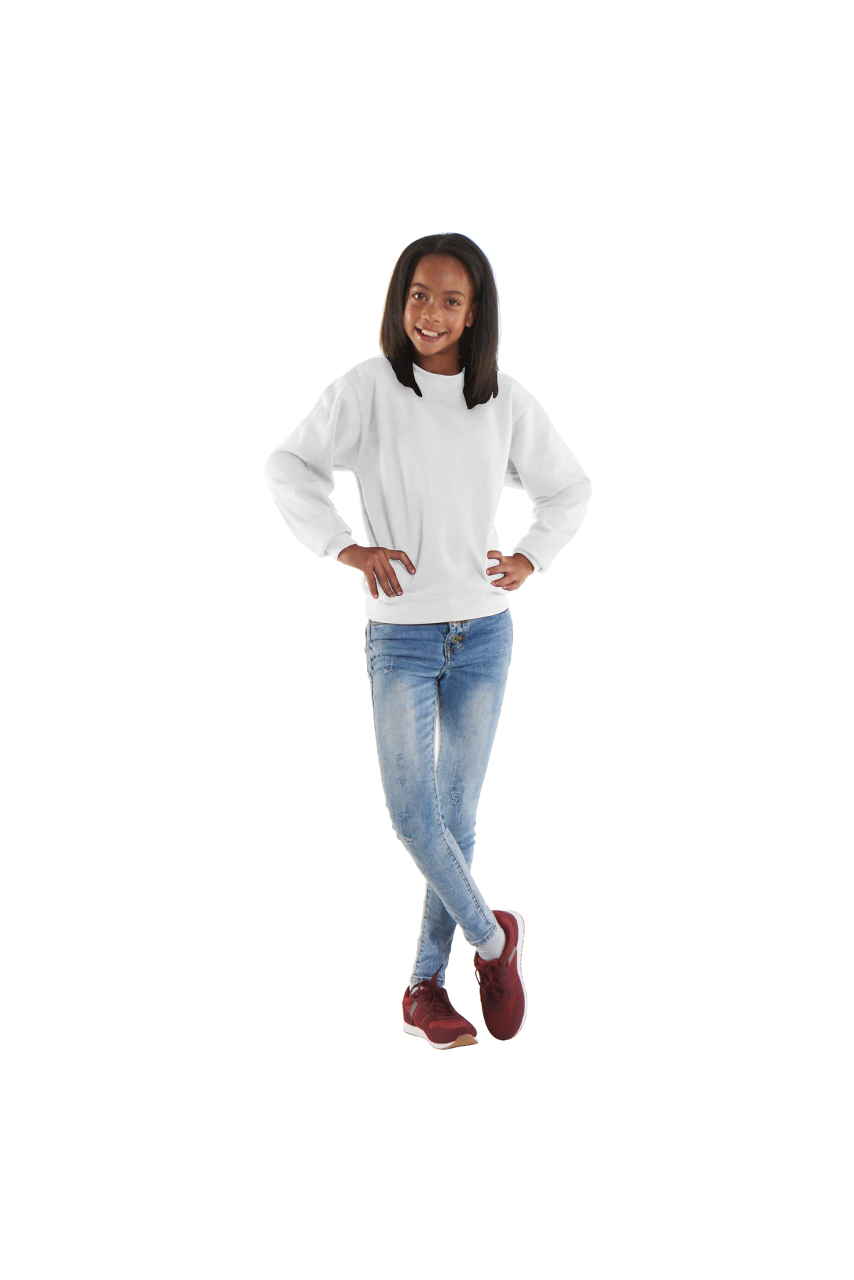 Uneek The UX Children's Sweatshirt in White