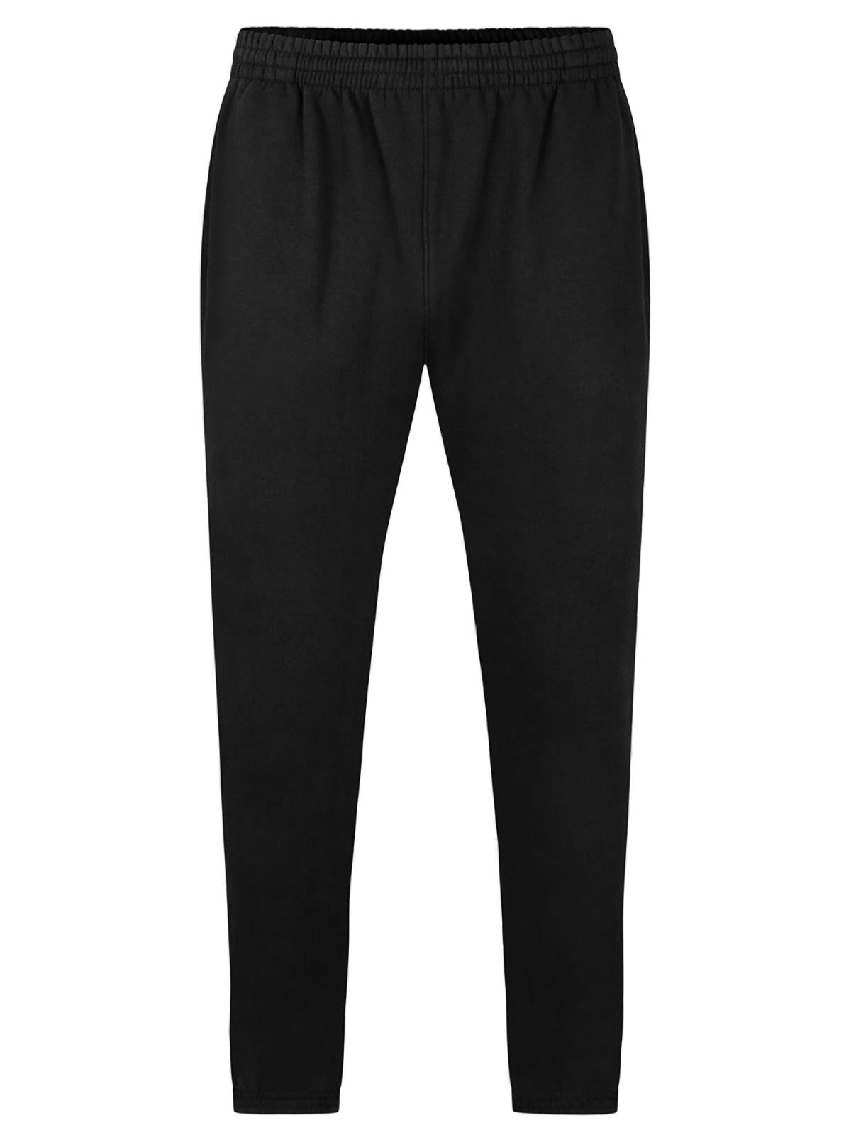 Uneek The UX Jog Bottoms in Black, front view