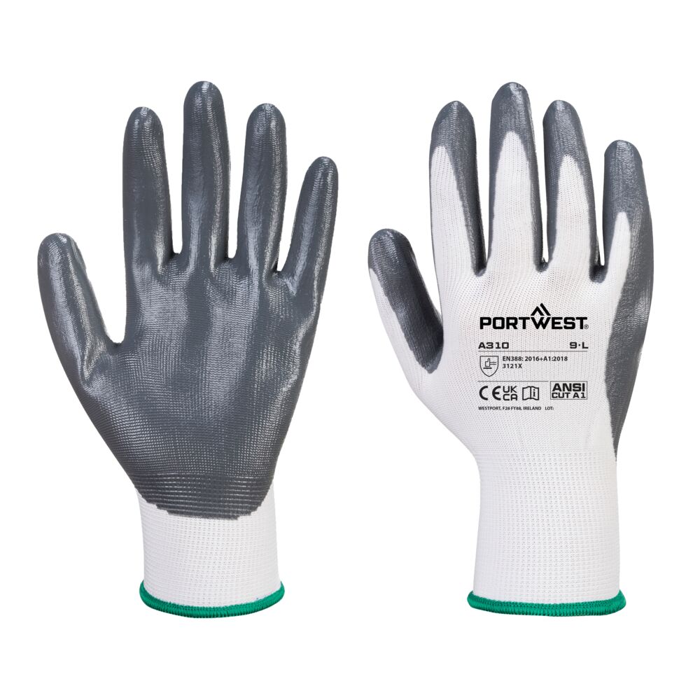 Portwest Vending Flexo Grip Glove (288 Pairs) in White/Grey, main product image
